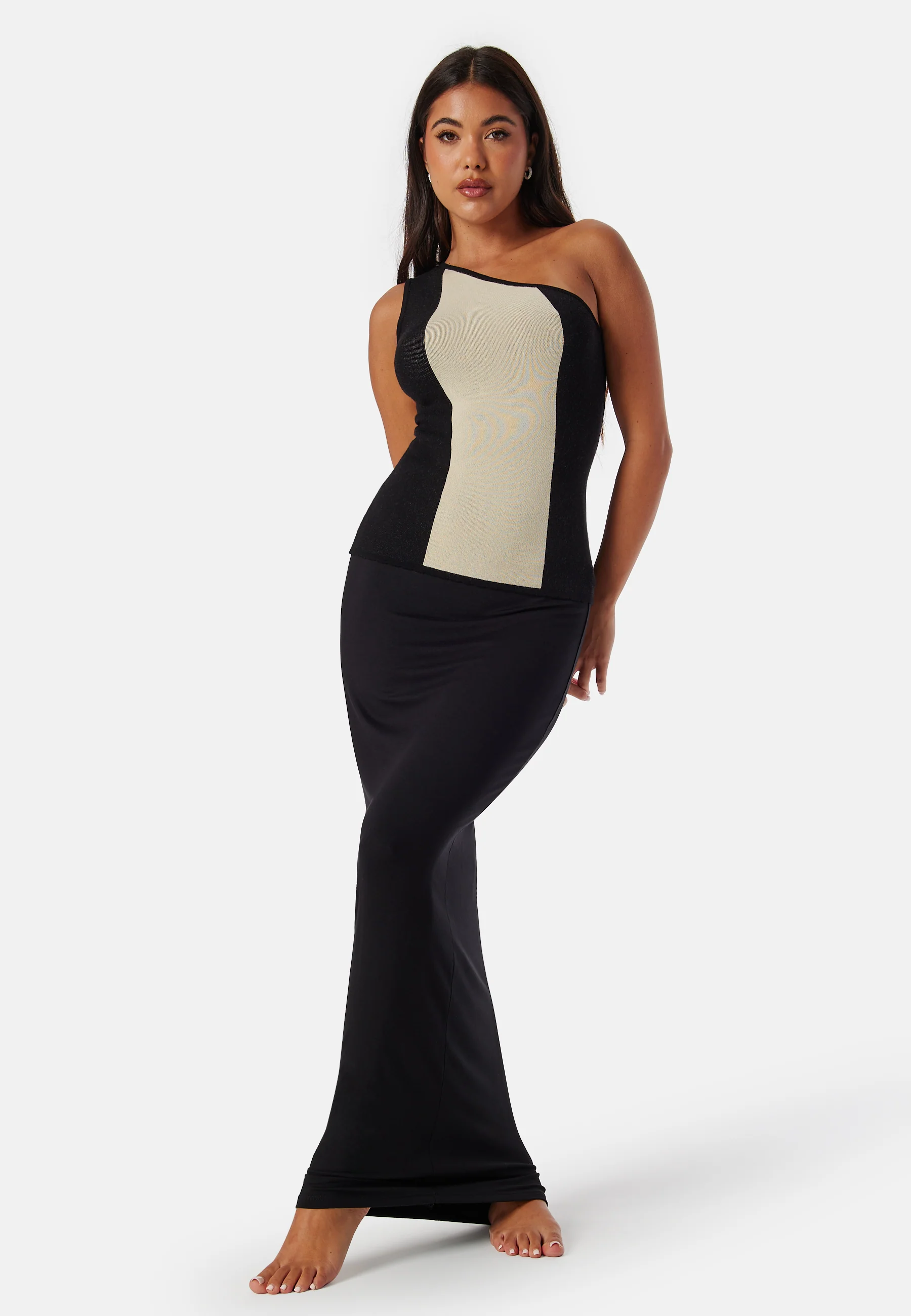 Striped One Shoulder Knitted Top - Image 3