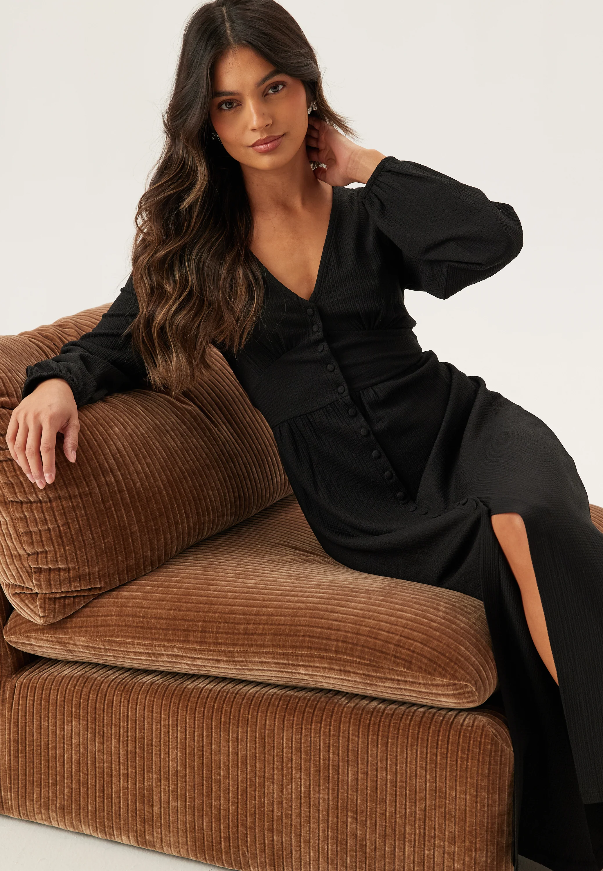 Structure Button Midi Dress