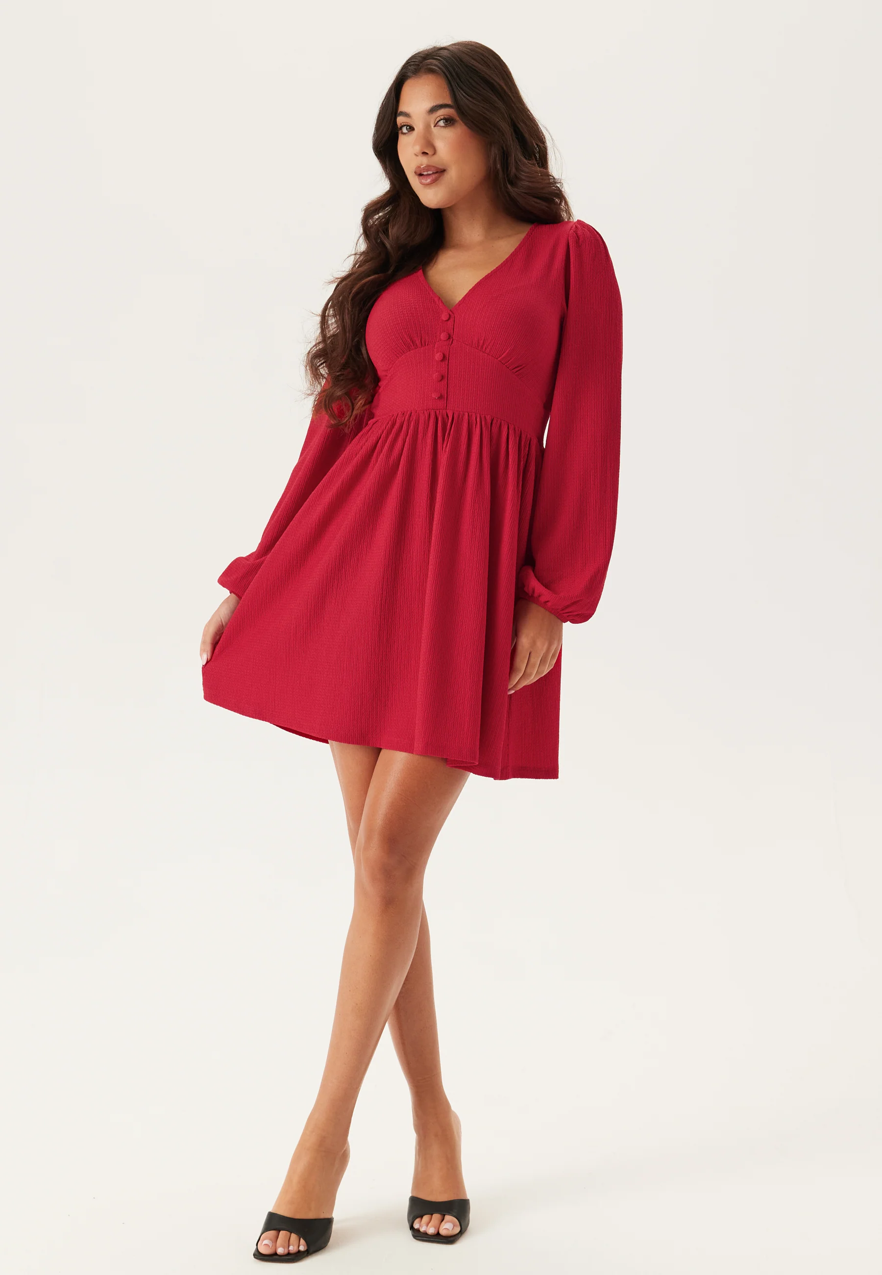 Structure Button Mini Dress