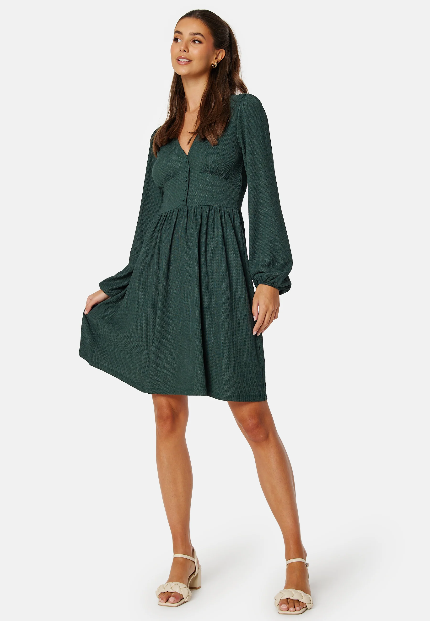 Structure Button Short Dress - Image 4