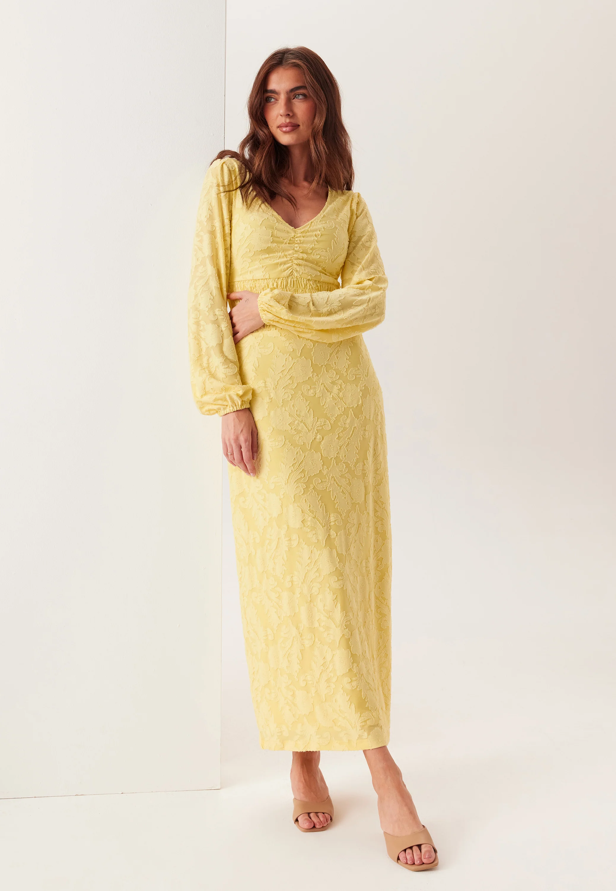 Structure Floral Smock Maxi Dress
