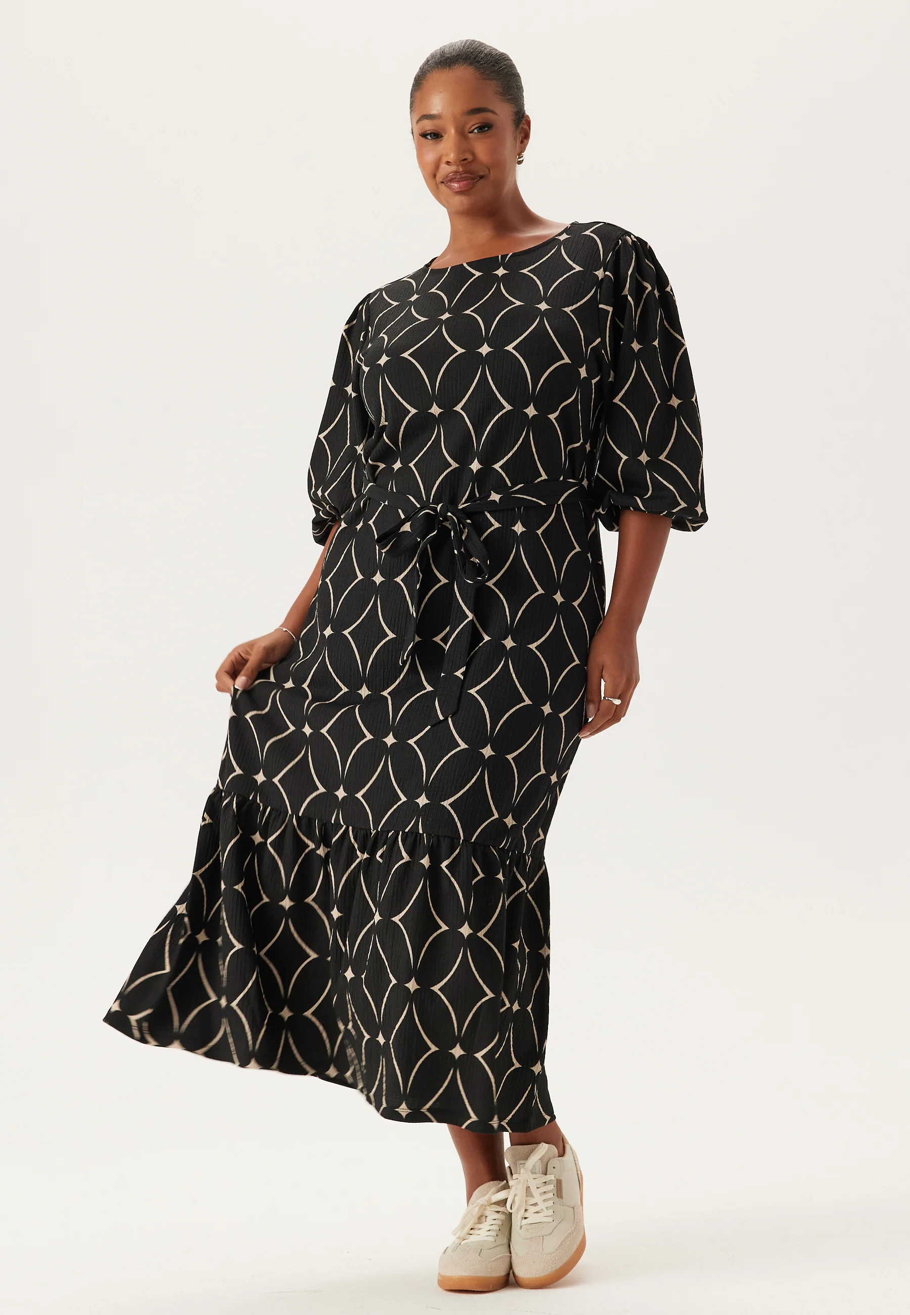 Structure Flounce Midi Dress - Image 5
