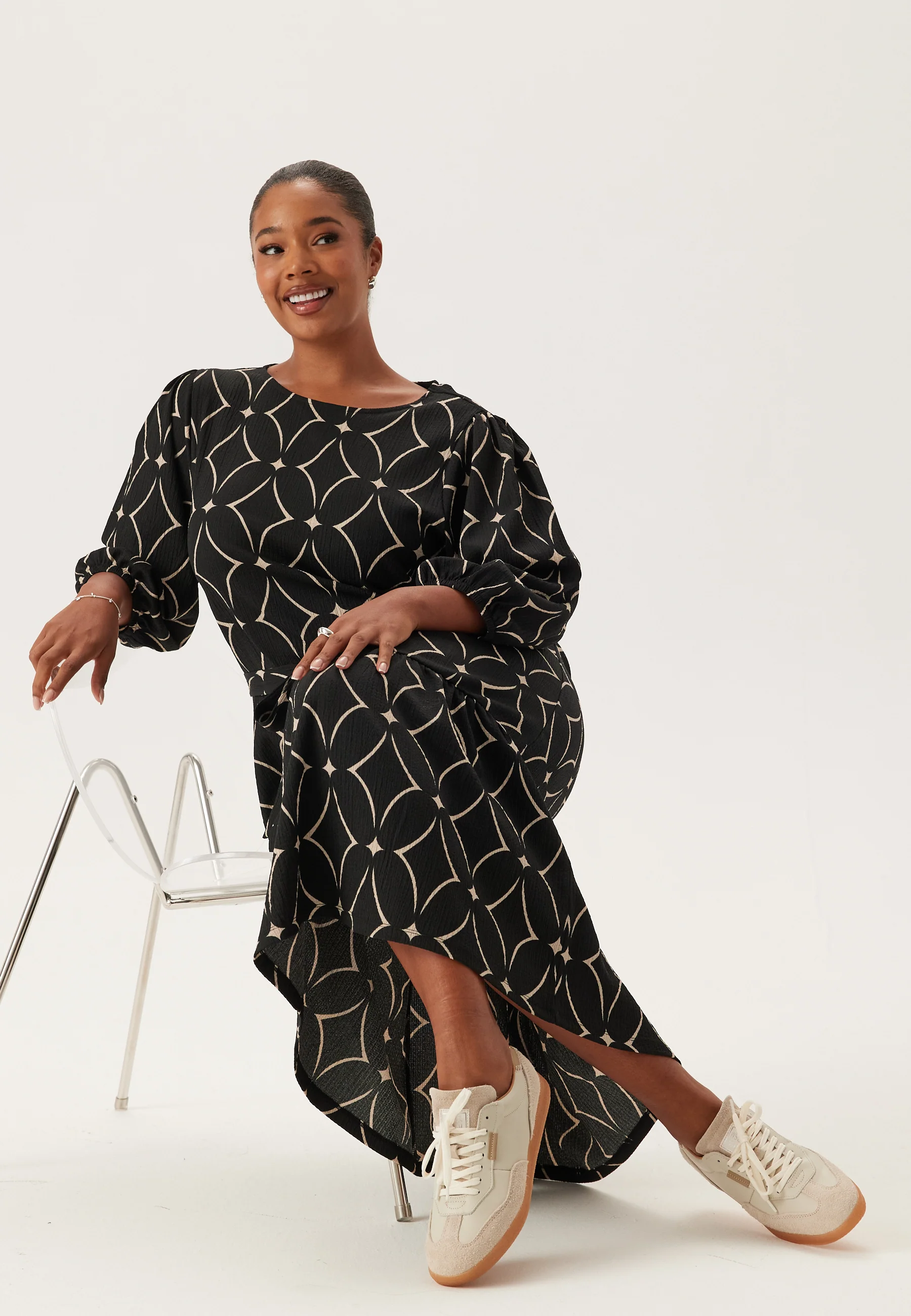 Structure Flounce Midi Dress - Image 8