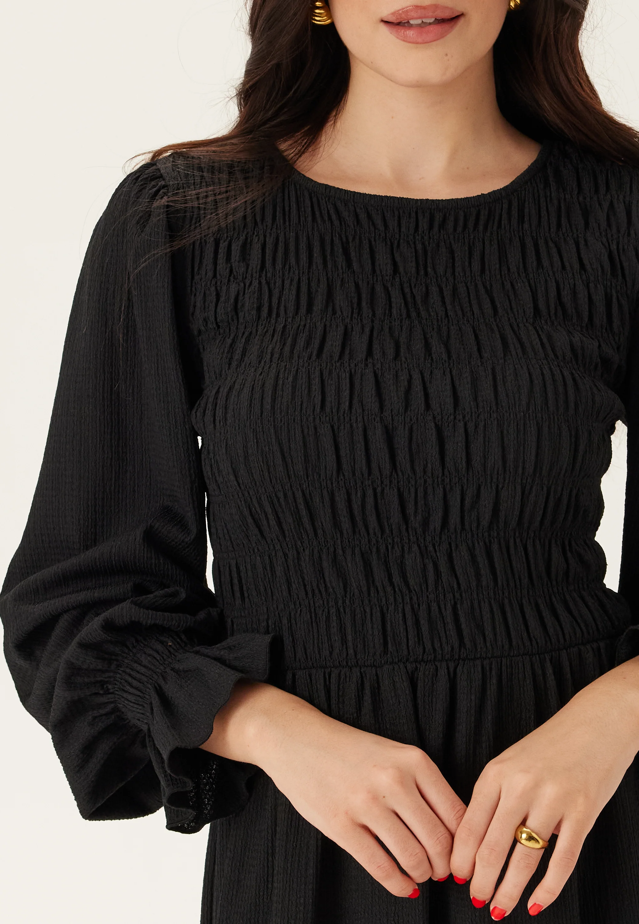 Structure Long Sleeve Midi Dress - Image 4