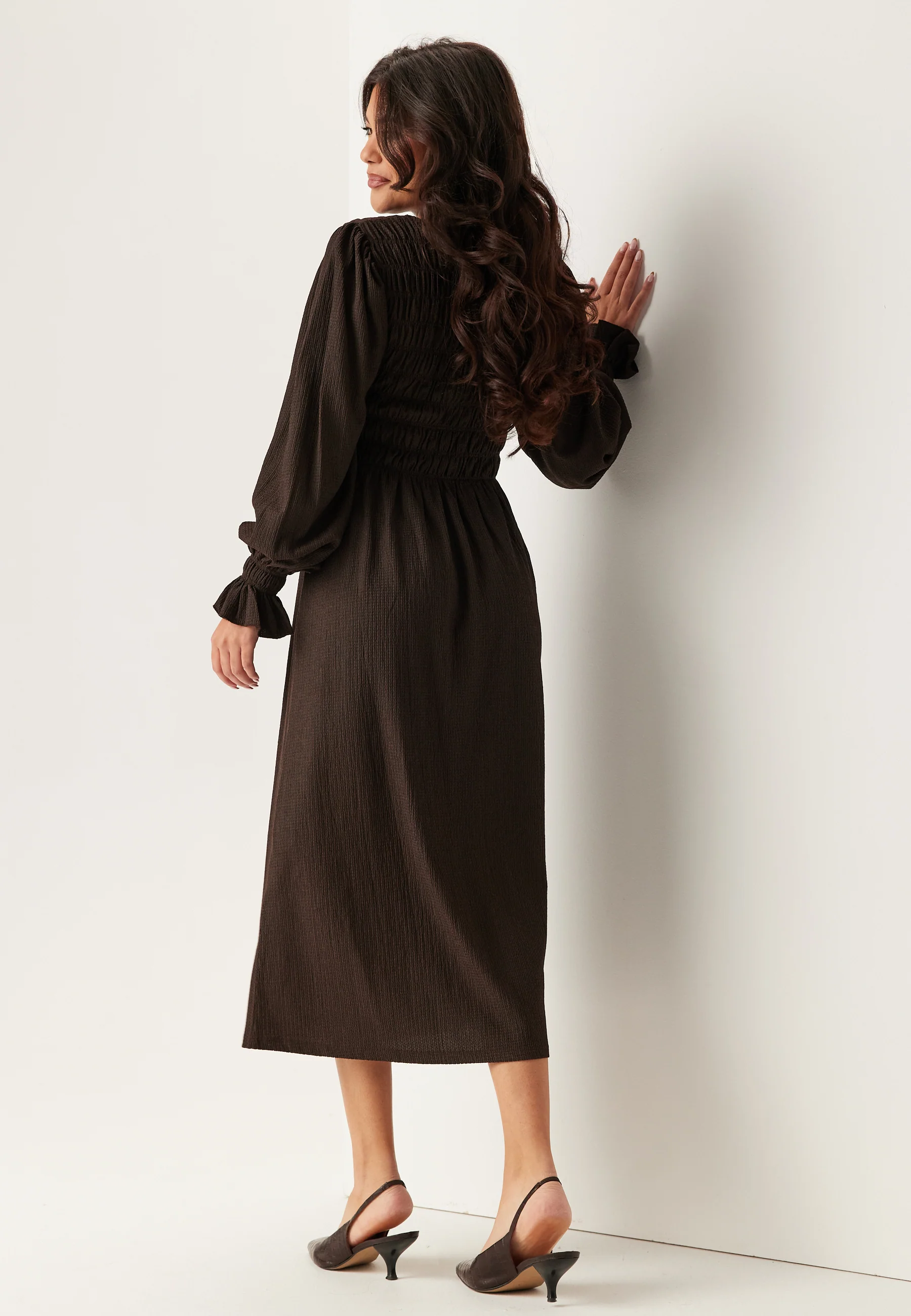 Structure Long Sleeve Midi Dress - Image 2