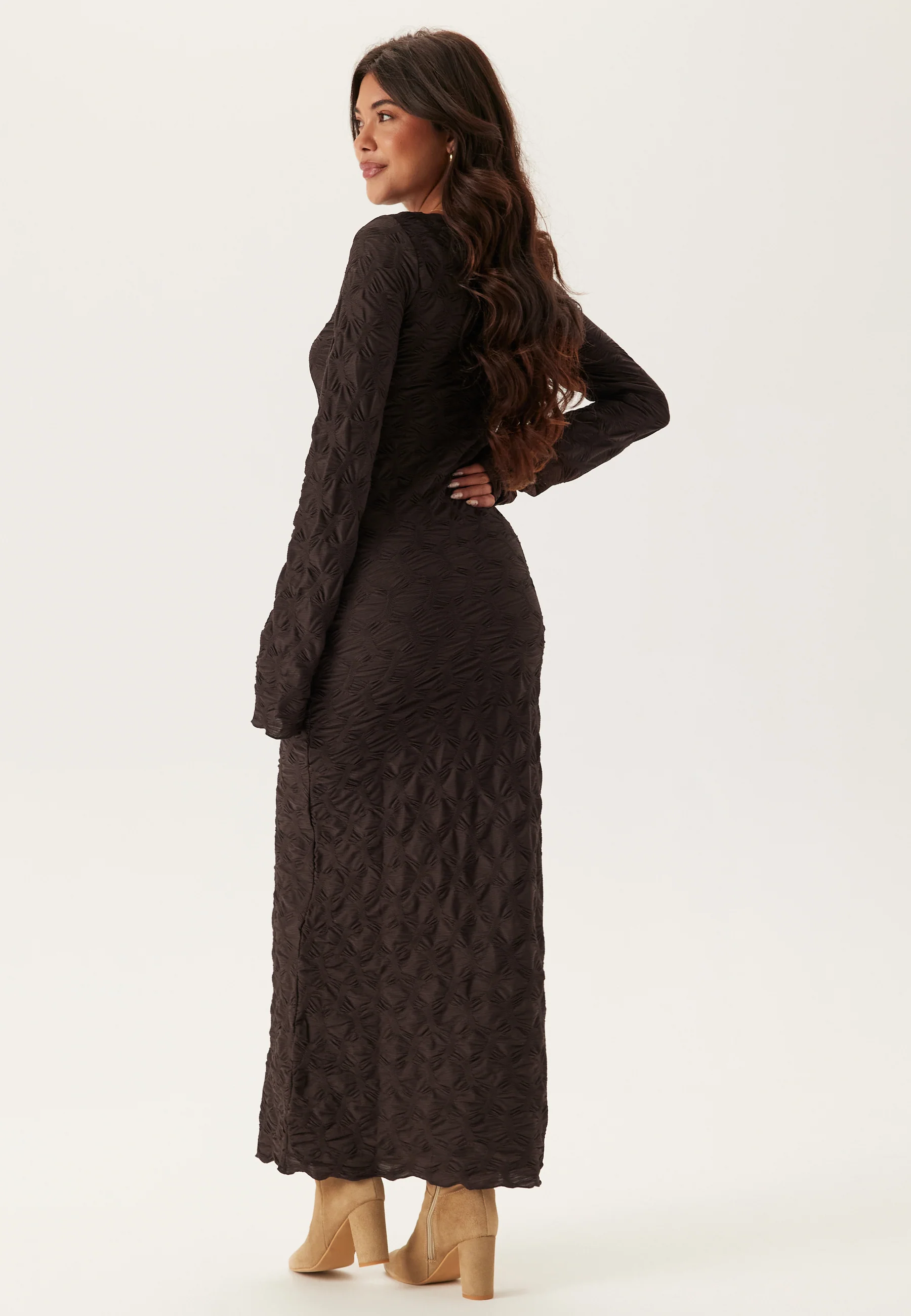 Structure Long Sleeve Midi Dress - Image 3
