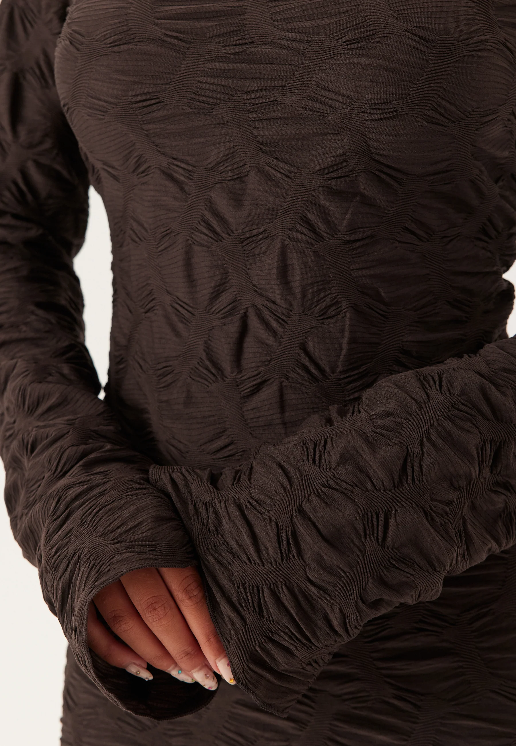 Structure Long Sleeve Midi Dress - Image 4