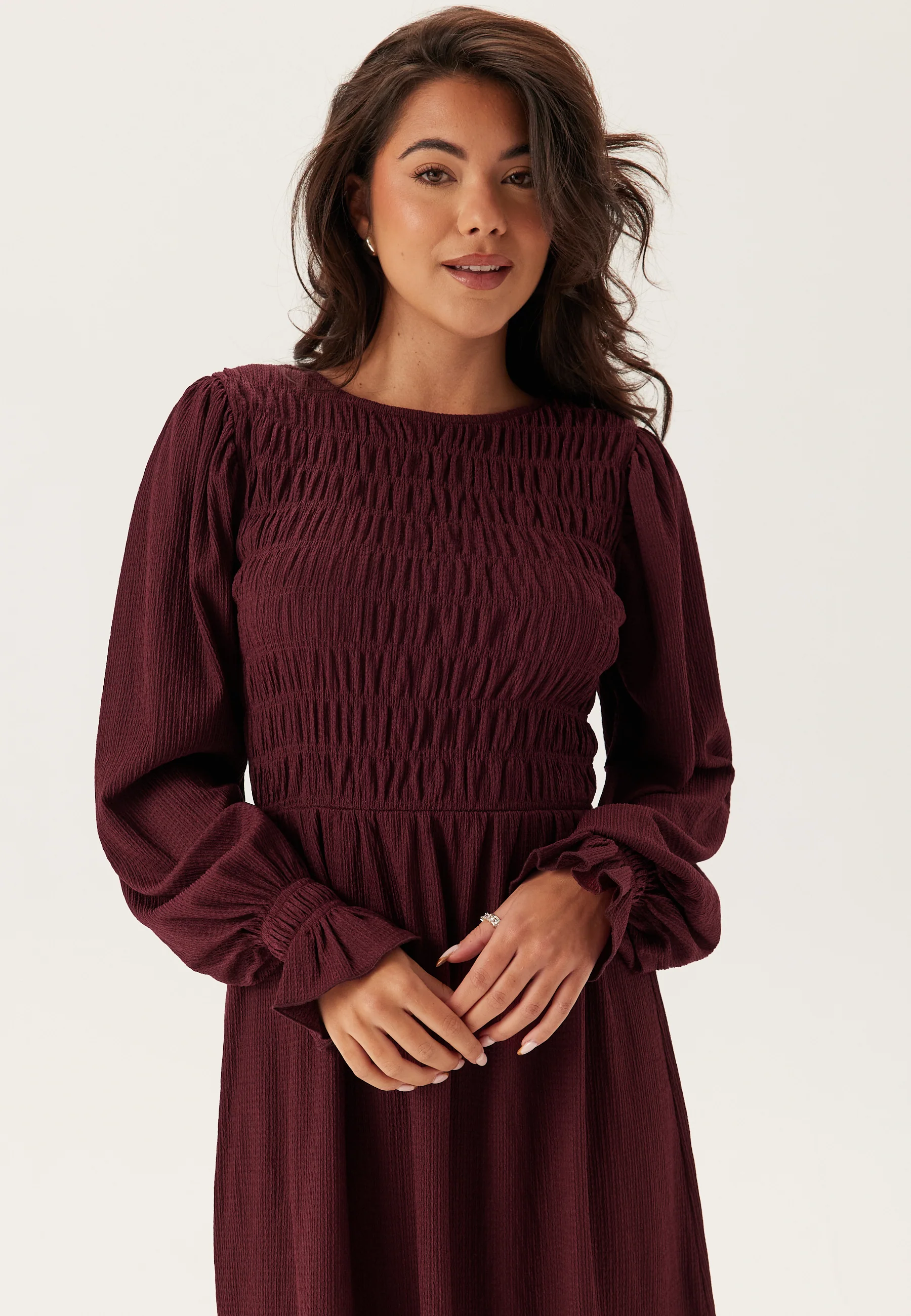 Structure Long Sleeve Midi Dress - Image 3
