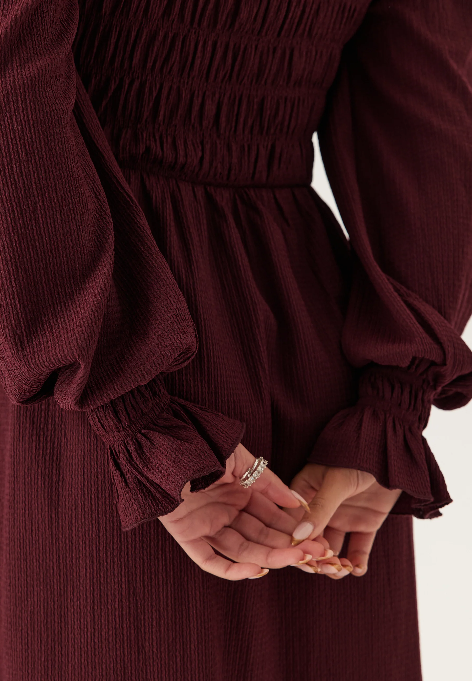 Structure Long Sleeve Midi Dress - Image 4