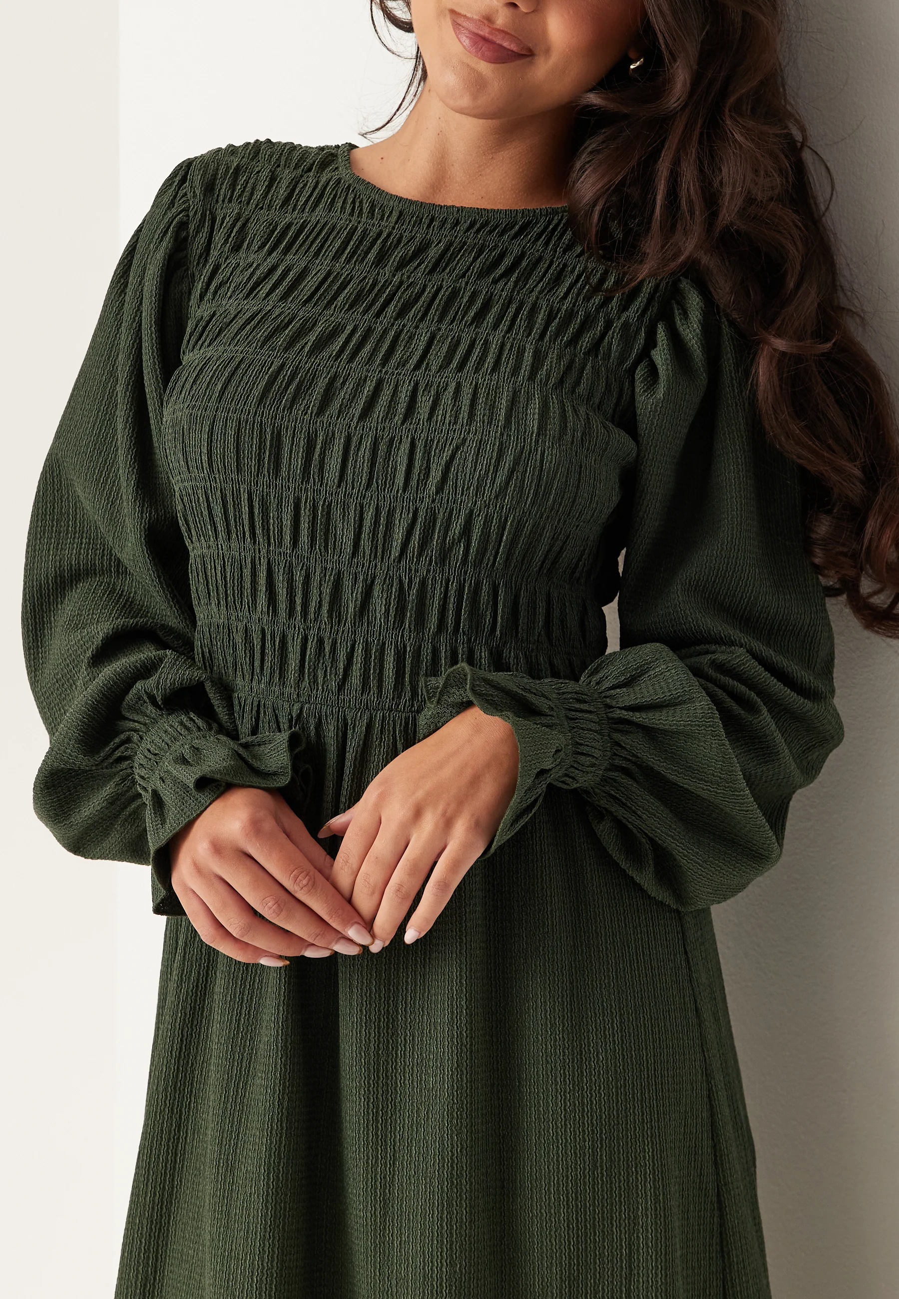 Structure Long Sleeve Midi Dress - Image 3