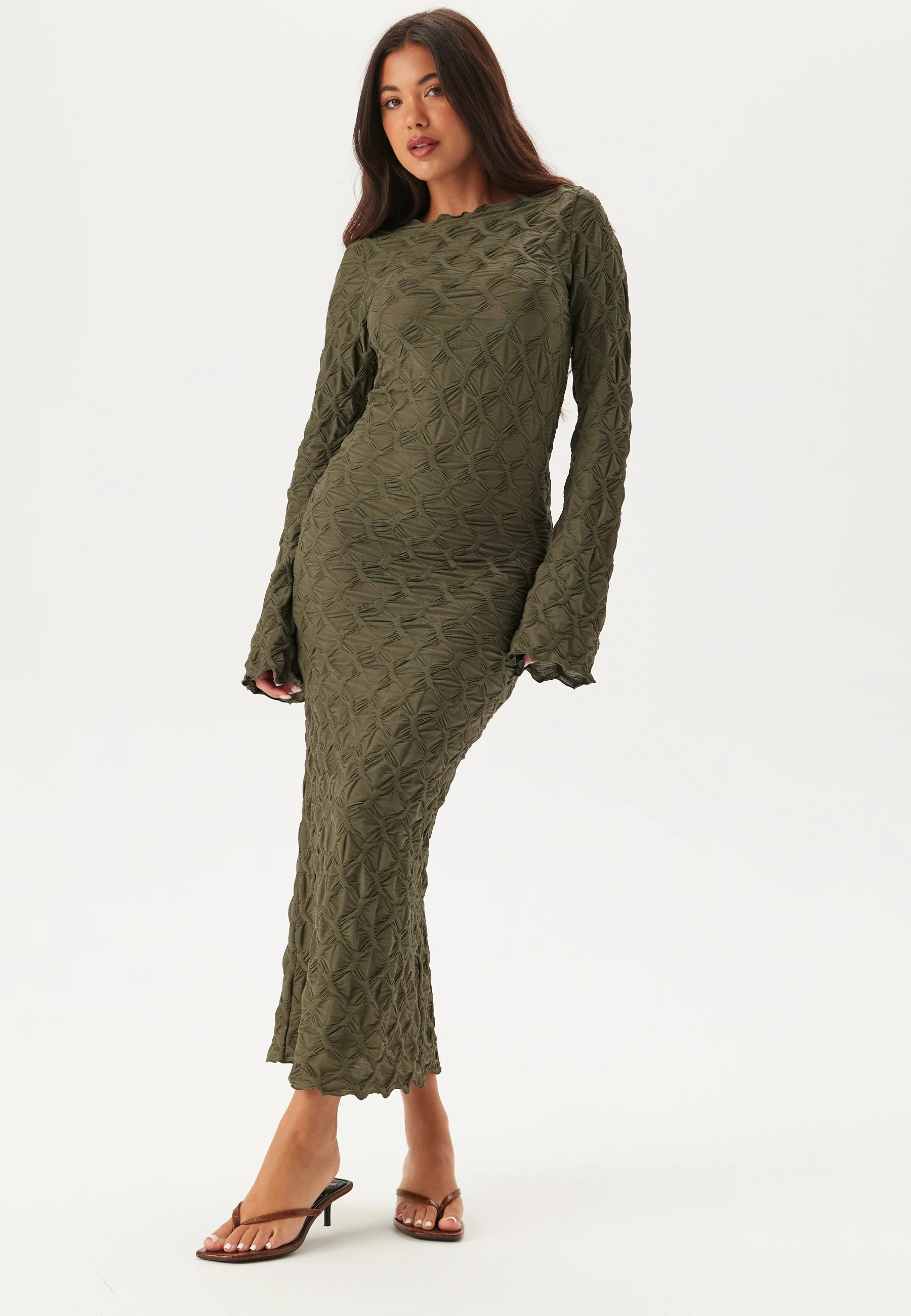 Structure Long Sleeve Midi Dress - Image 3