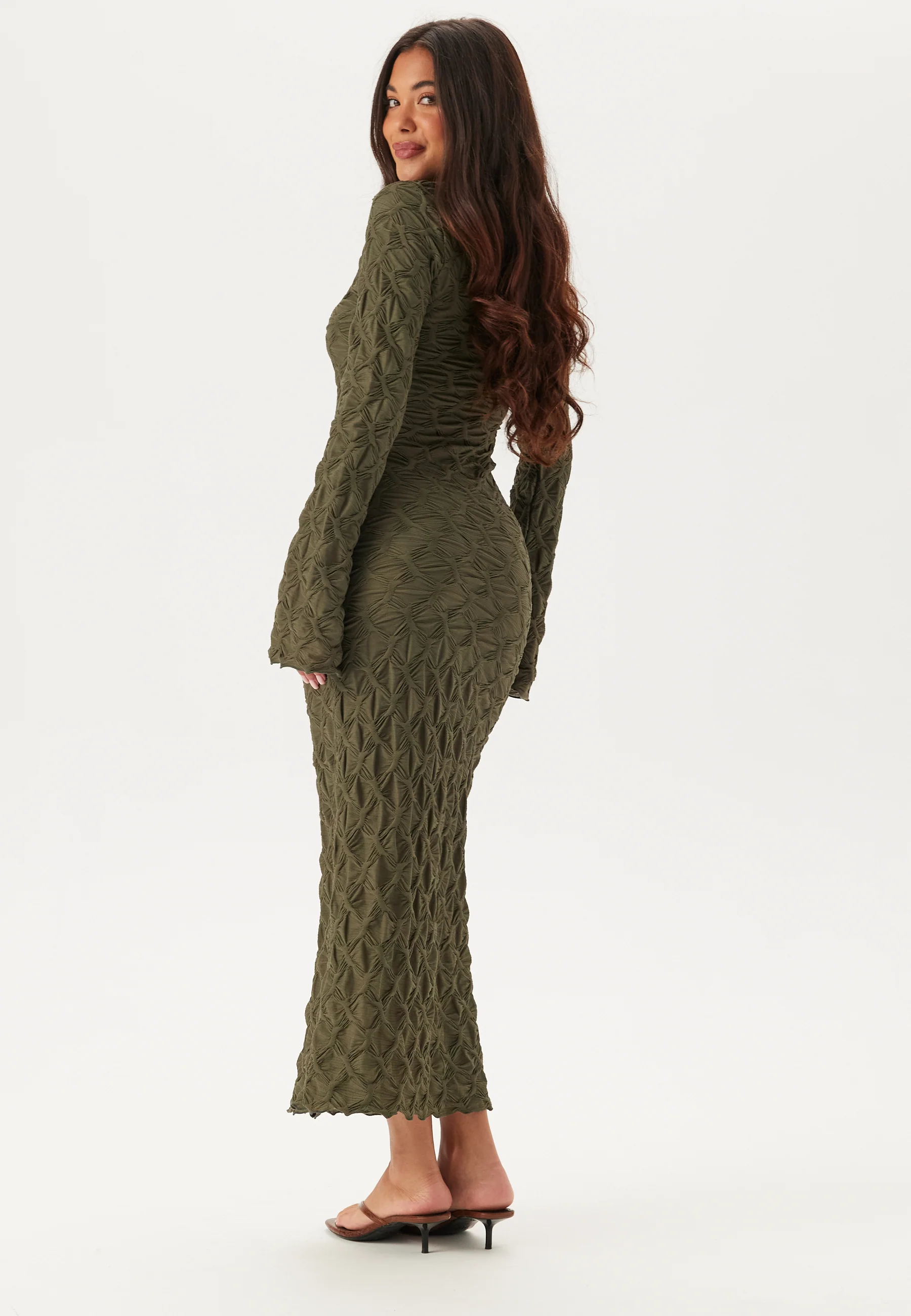 Structure Long Sleeve Midi Dress - Image 4