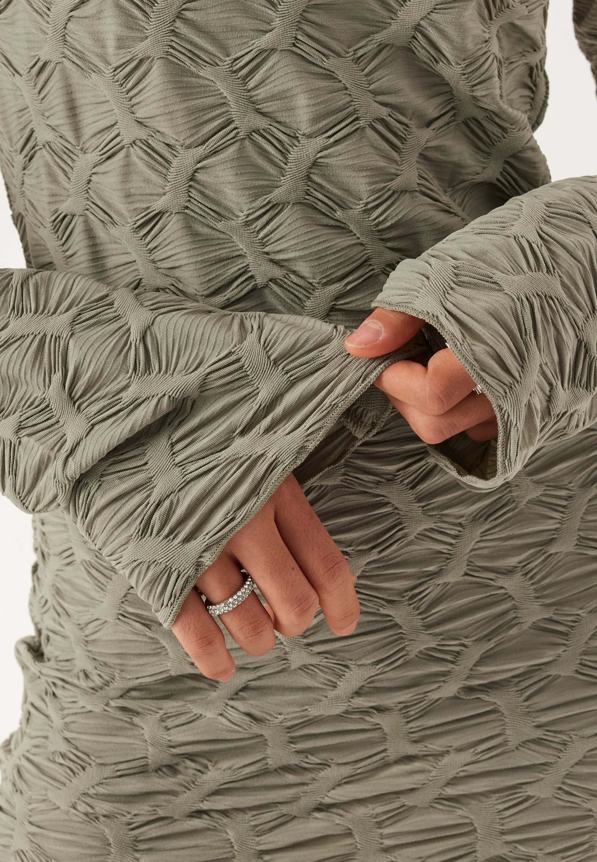 Structure Long Sleeve Short Dress - Image 3
