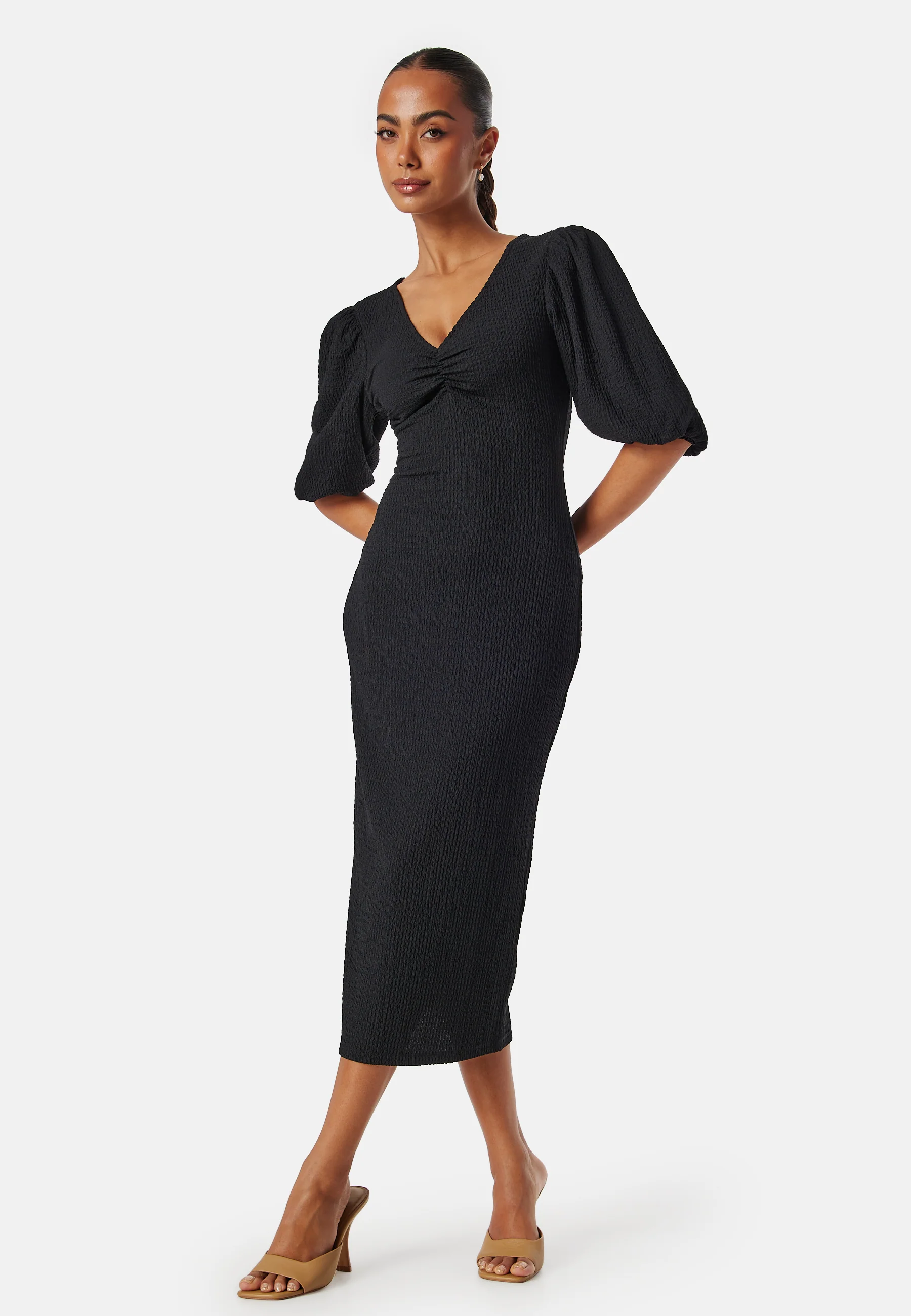 Structure Puff Sleeve Dress