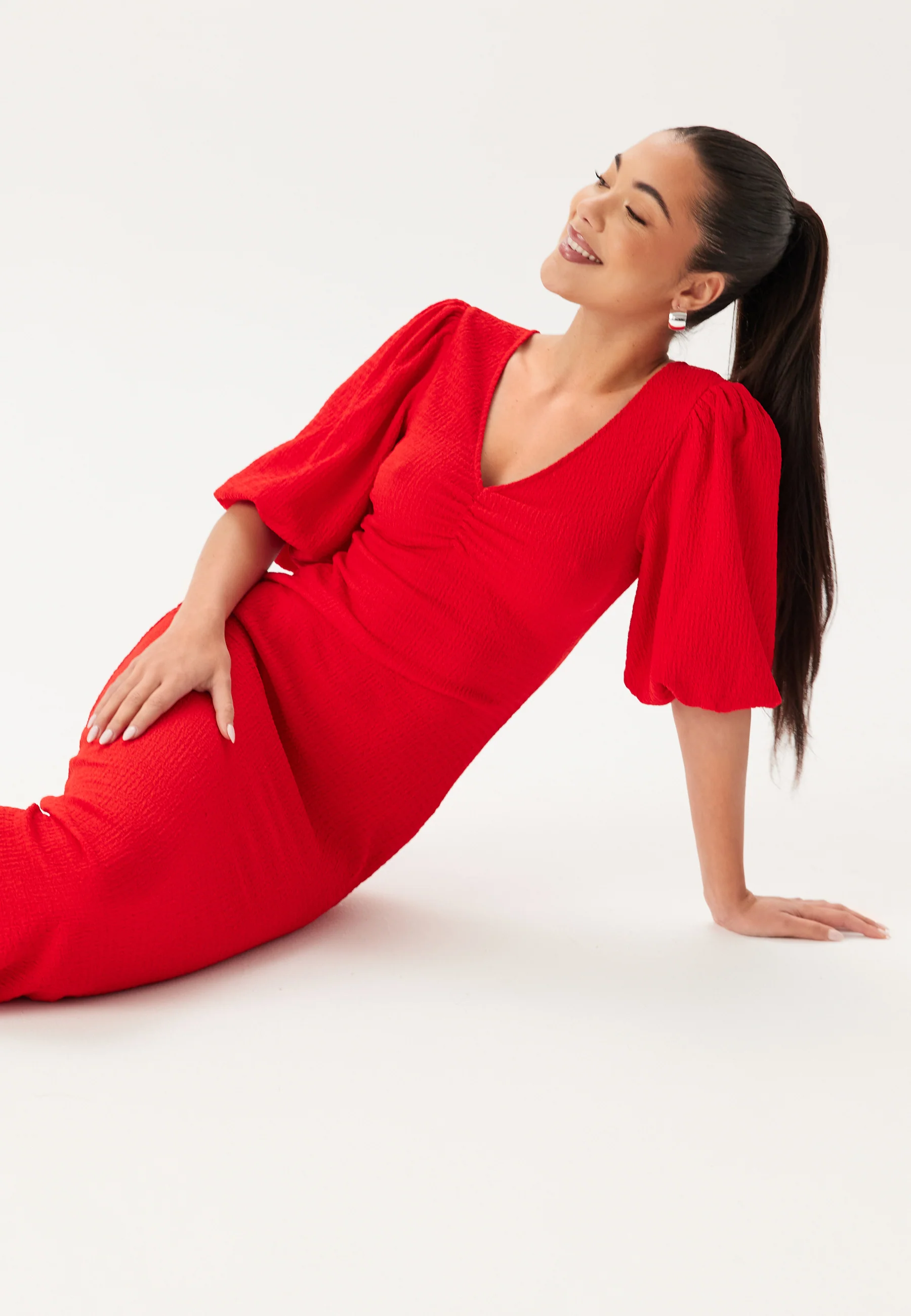 Structure Puff Sleeve Dress - Image 4
