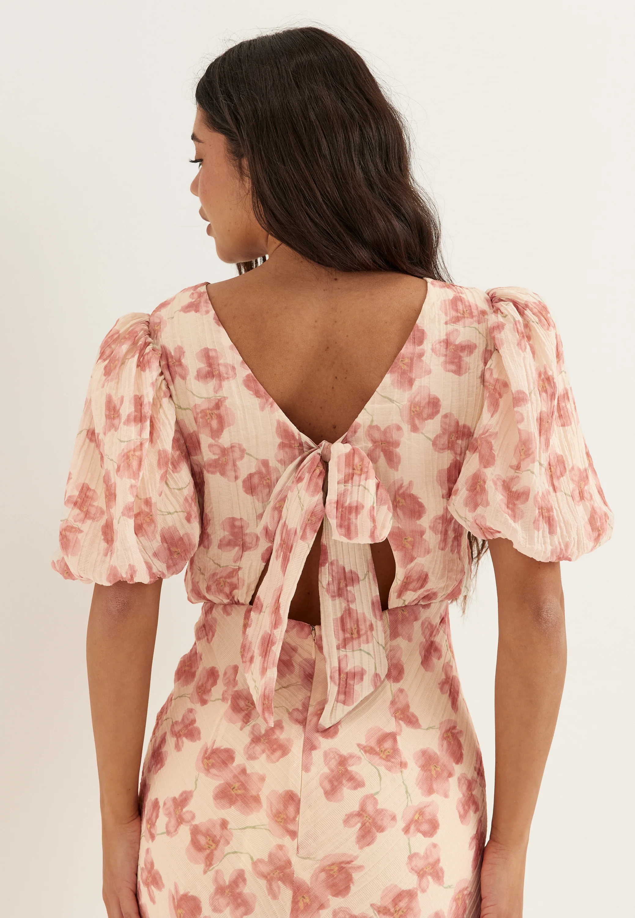 Structured Puff Sleeve Ankle Dress - Image 3