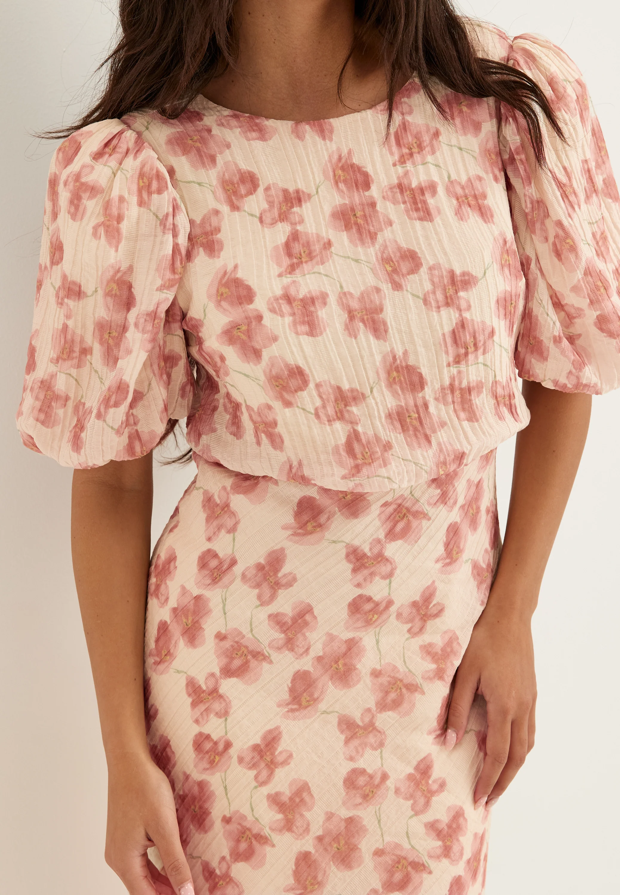 Structured Puff Sleeve Ankle Dress - Image 4