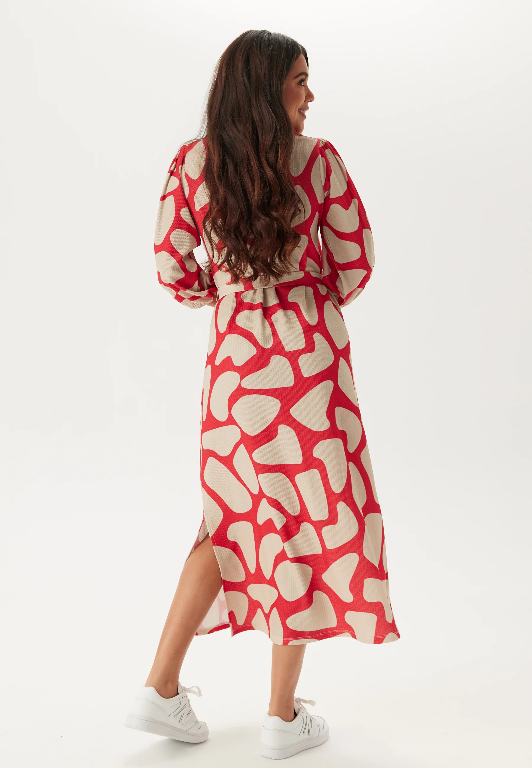 Structured Puff Sleeve Midi Dress - Image 2