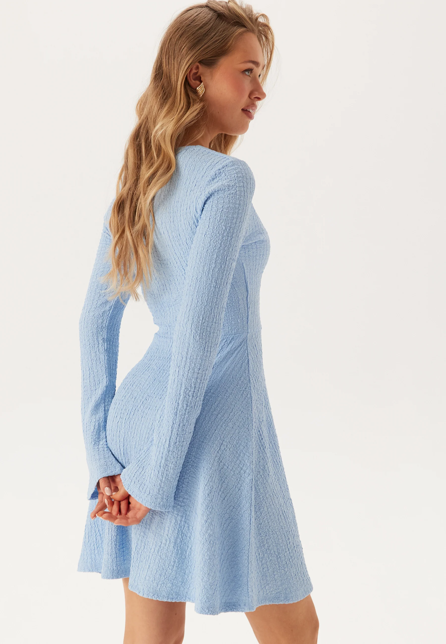 Structured V-neck Skater Dress - Image 3