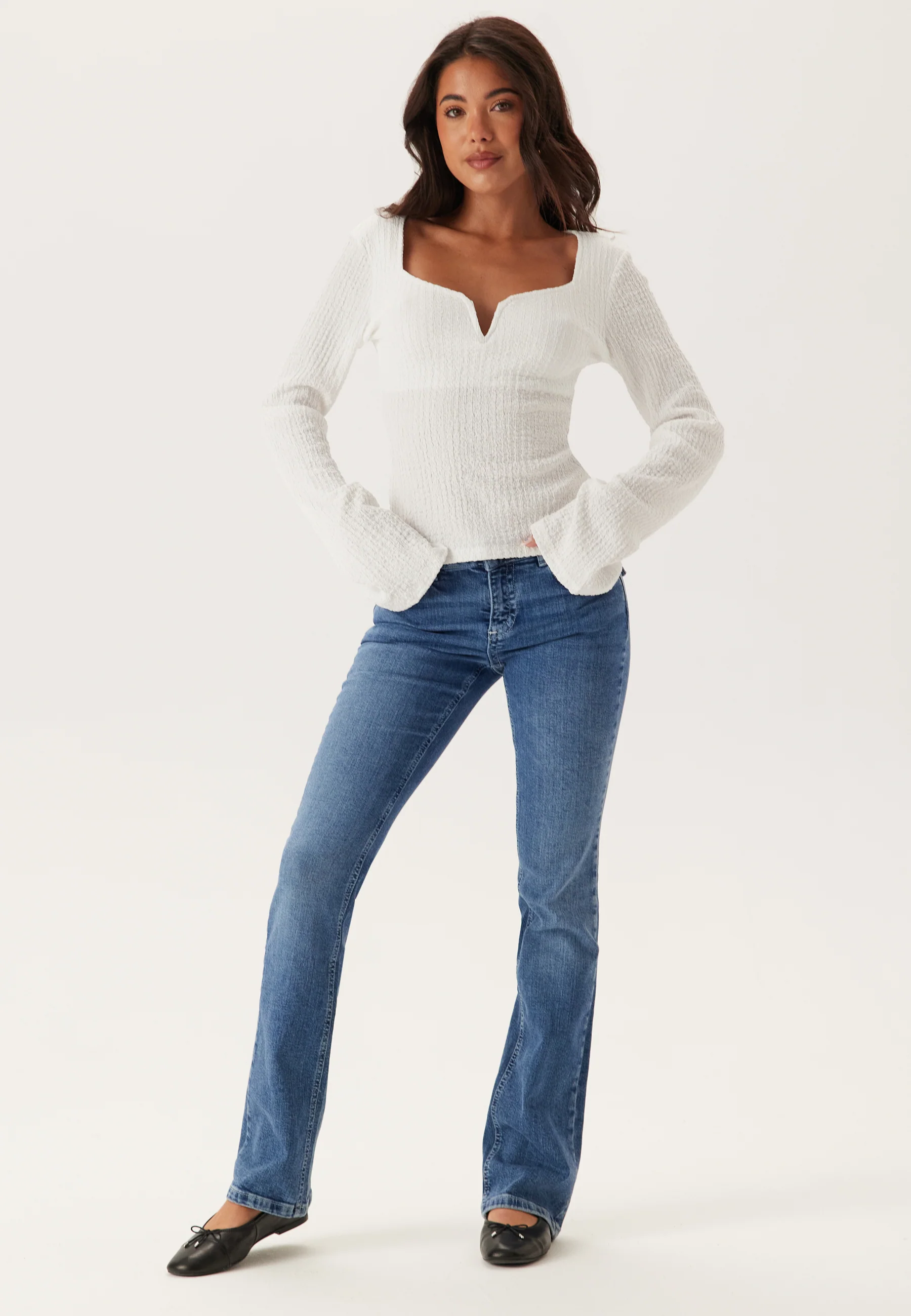 Structured V-Neck Top - Image 3