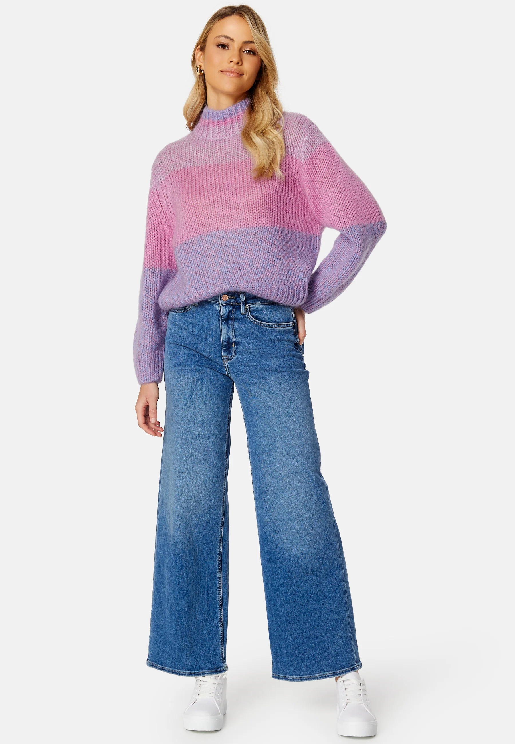Suanne Stripe LS Knit Highneck - Image 2