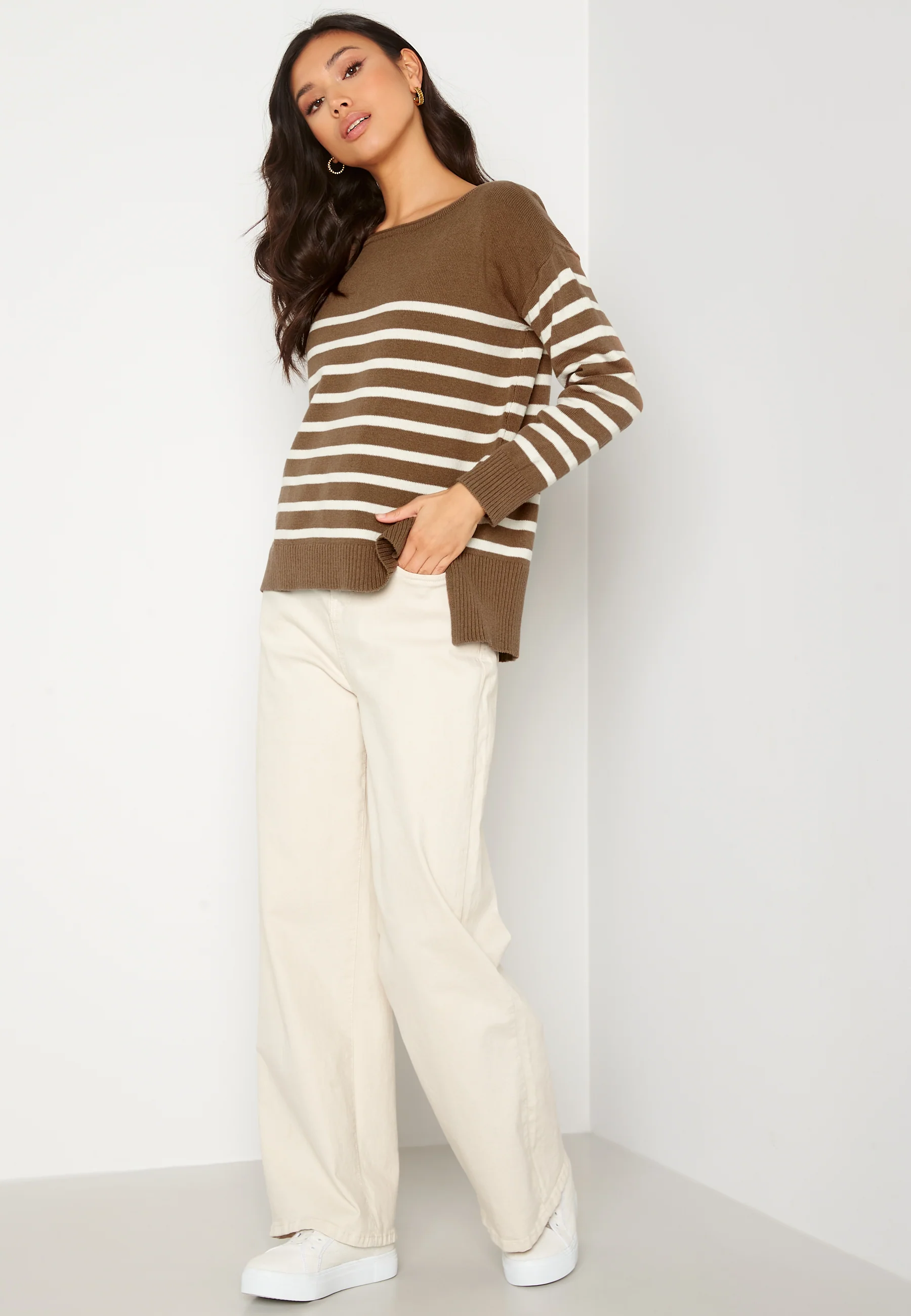 Suza Boatneck L/S Stripe Knit Top - Image 2