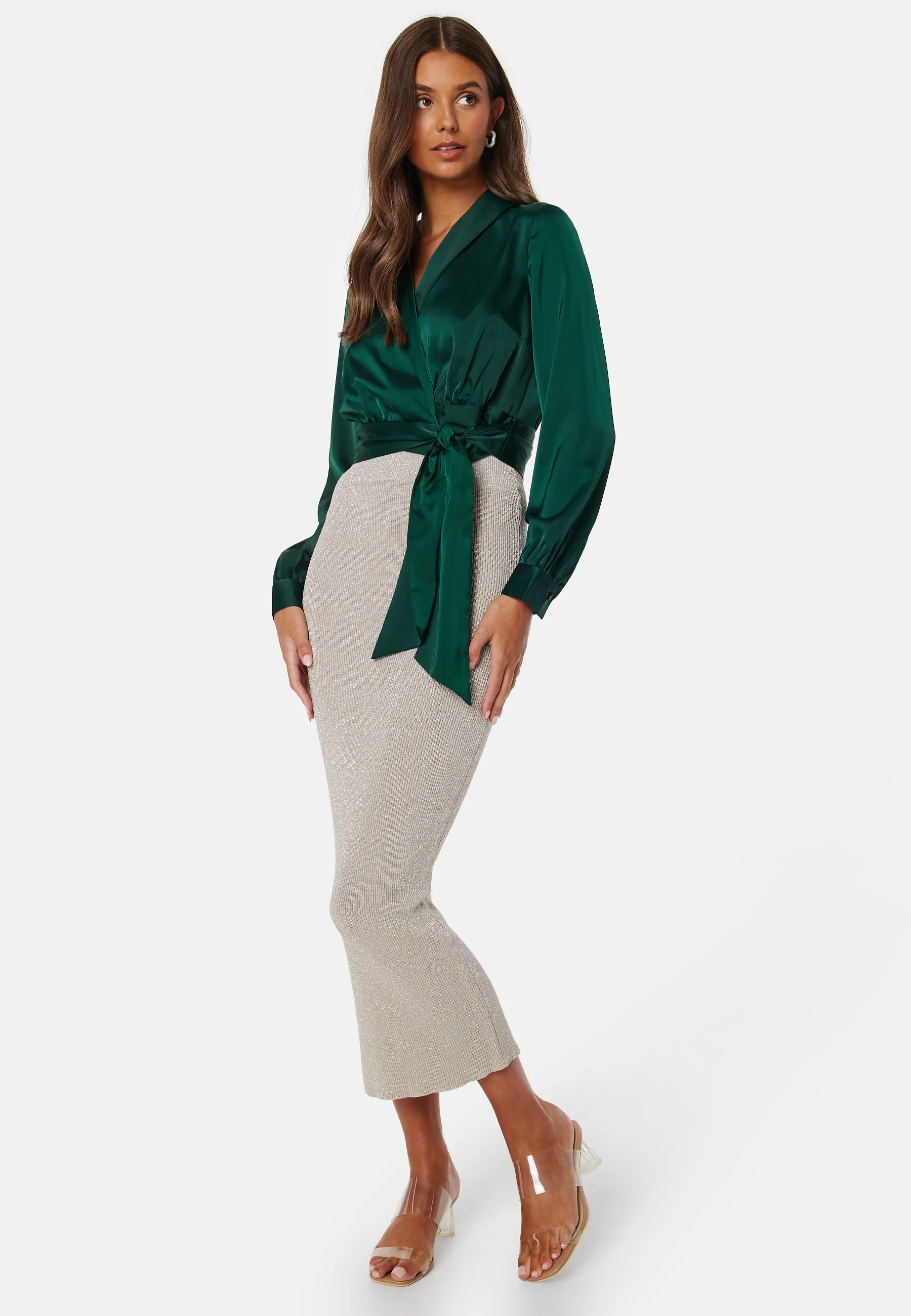 Terilee Satin Wrap Blouse - Image 2