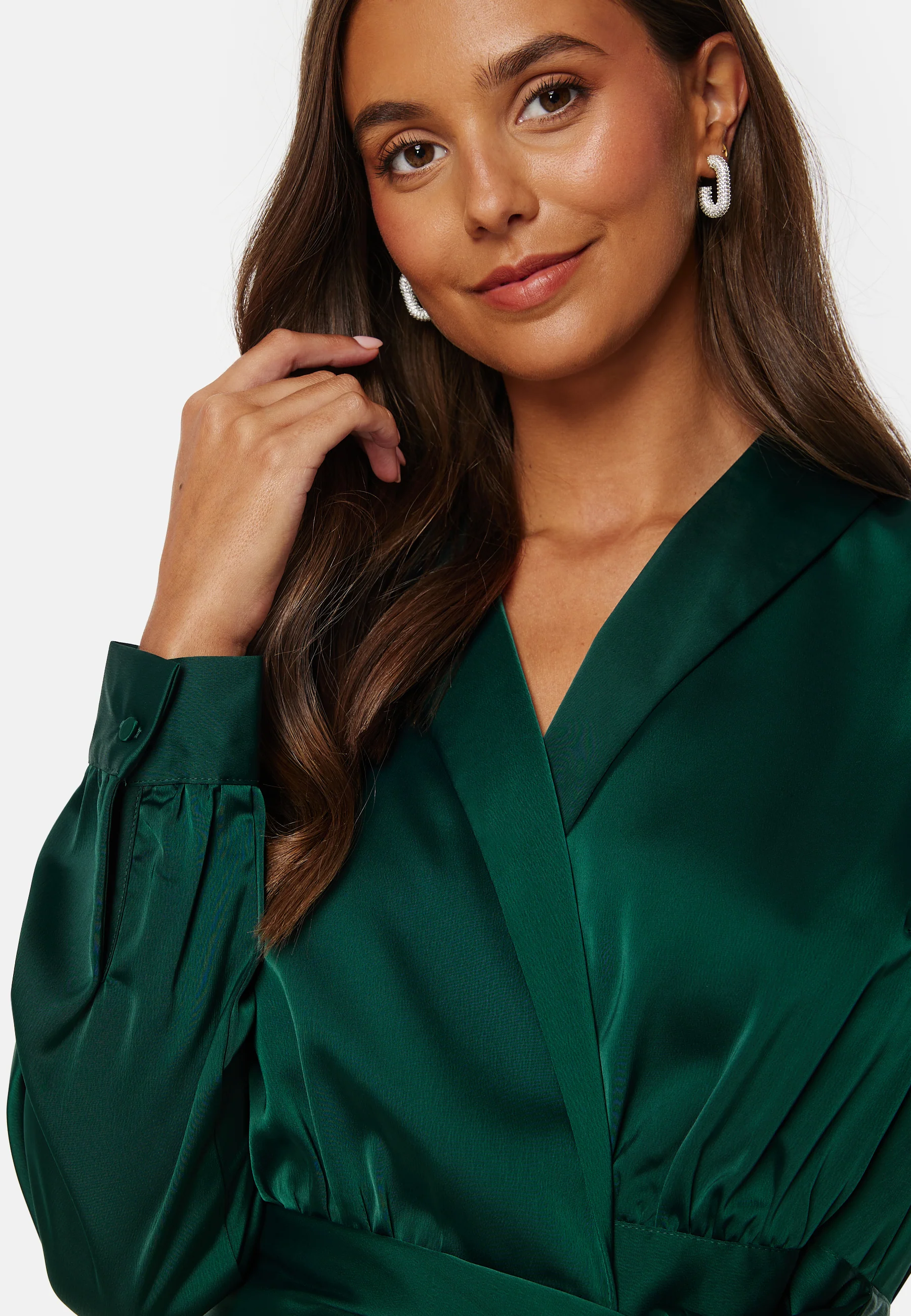 Terilee Satin Wrap Blouse - Image 4