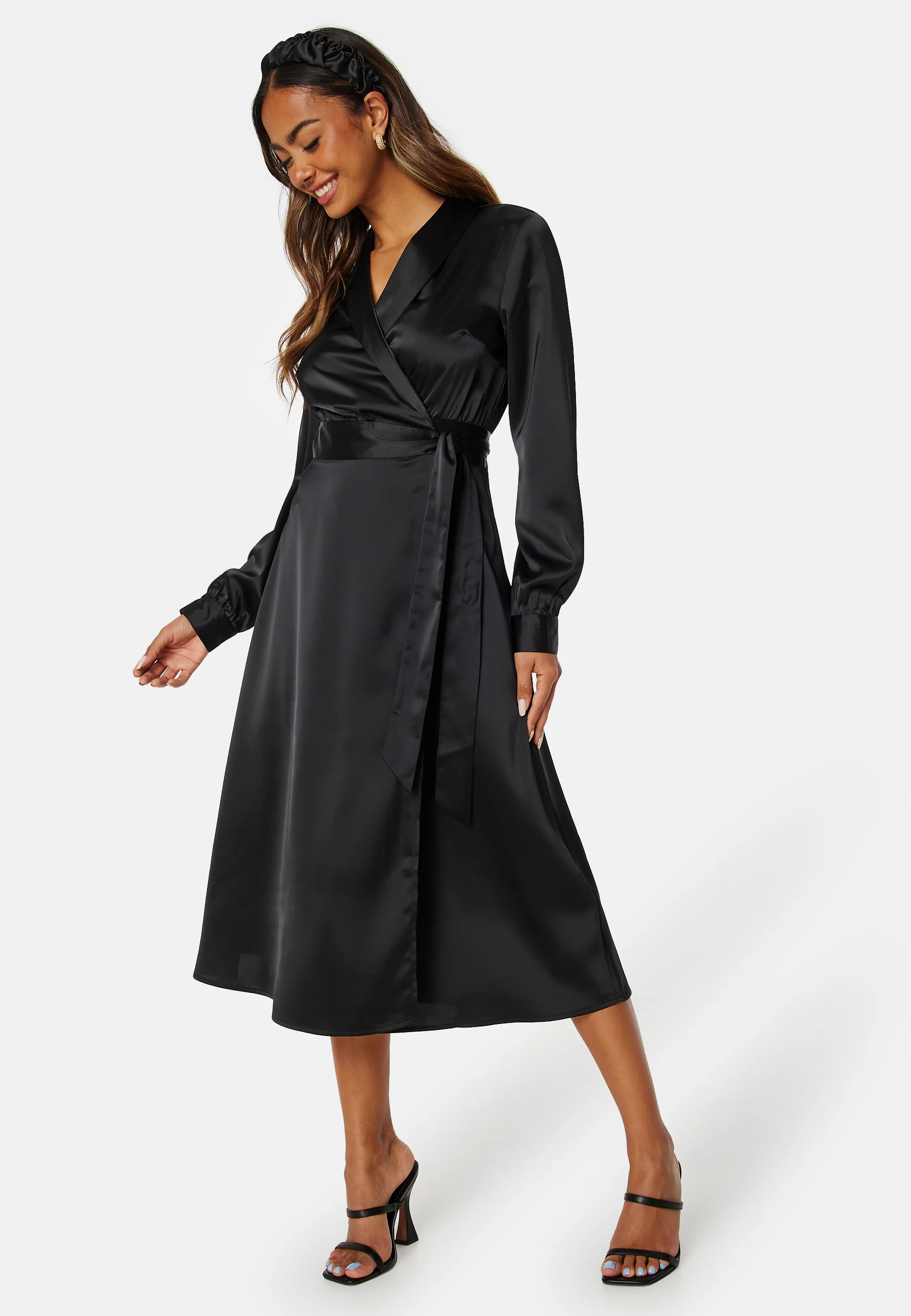 Terilee Satin Wrap Dress - Image 4