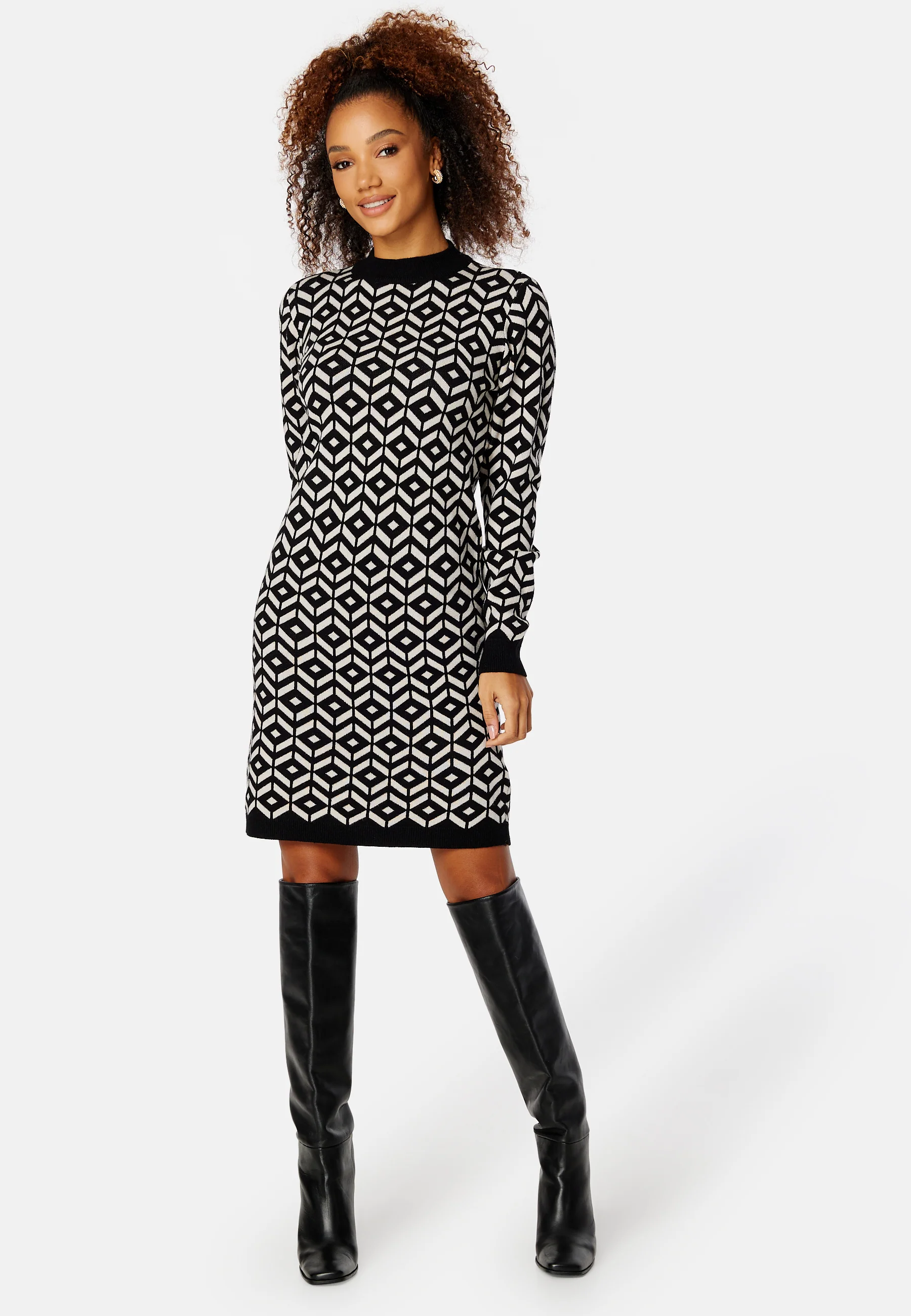 Thess L/S jaquard knit dress - Image 2
