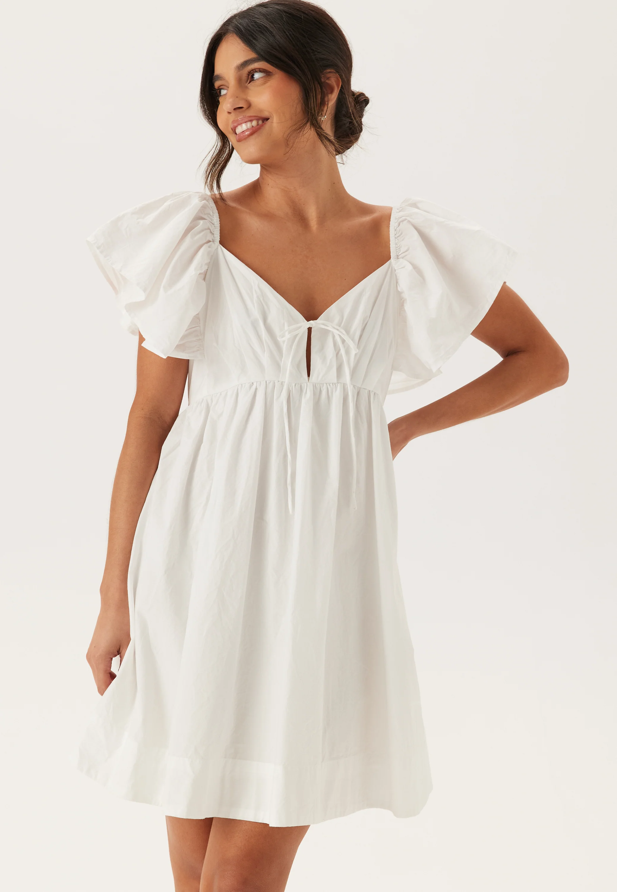 Tie Back Frill Short Dress - Image 4