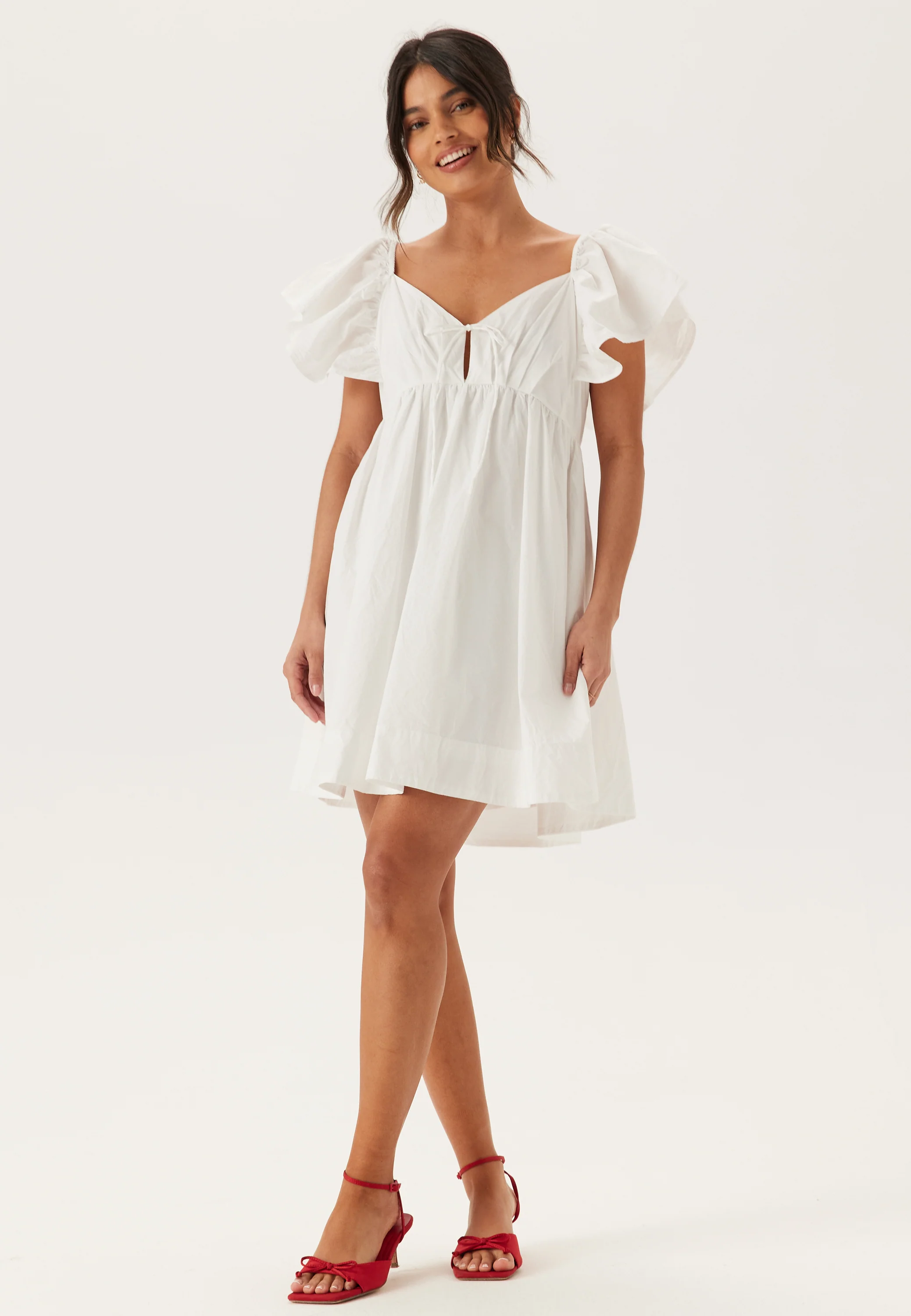 Tie Back Frill Short Dress - Image 6