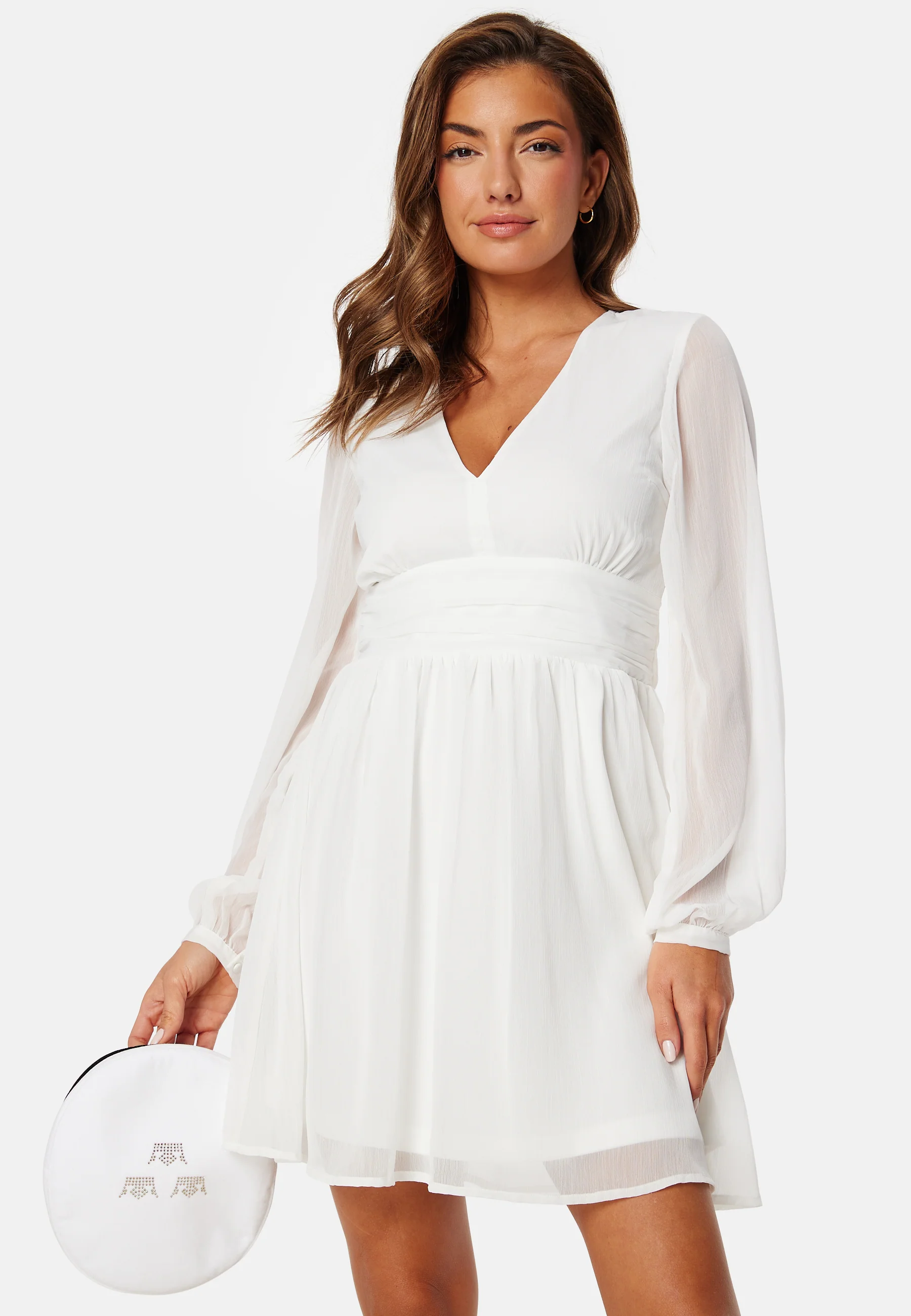 Tie Back L/S Chiffon Dress - Image 4