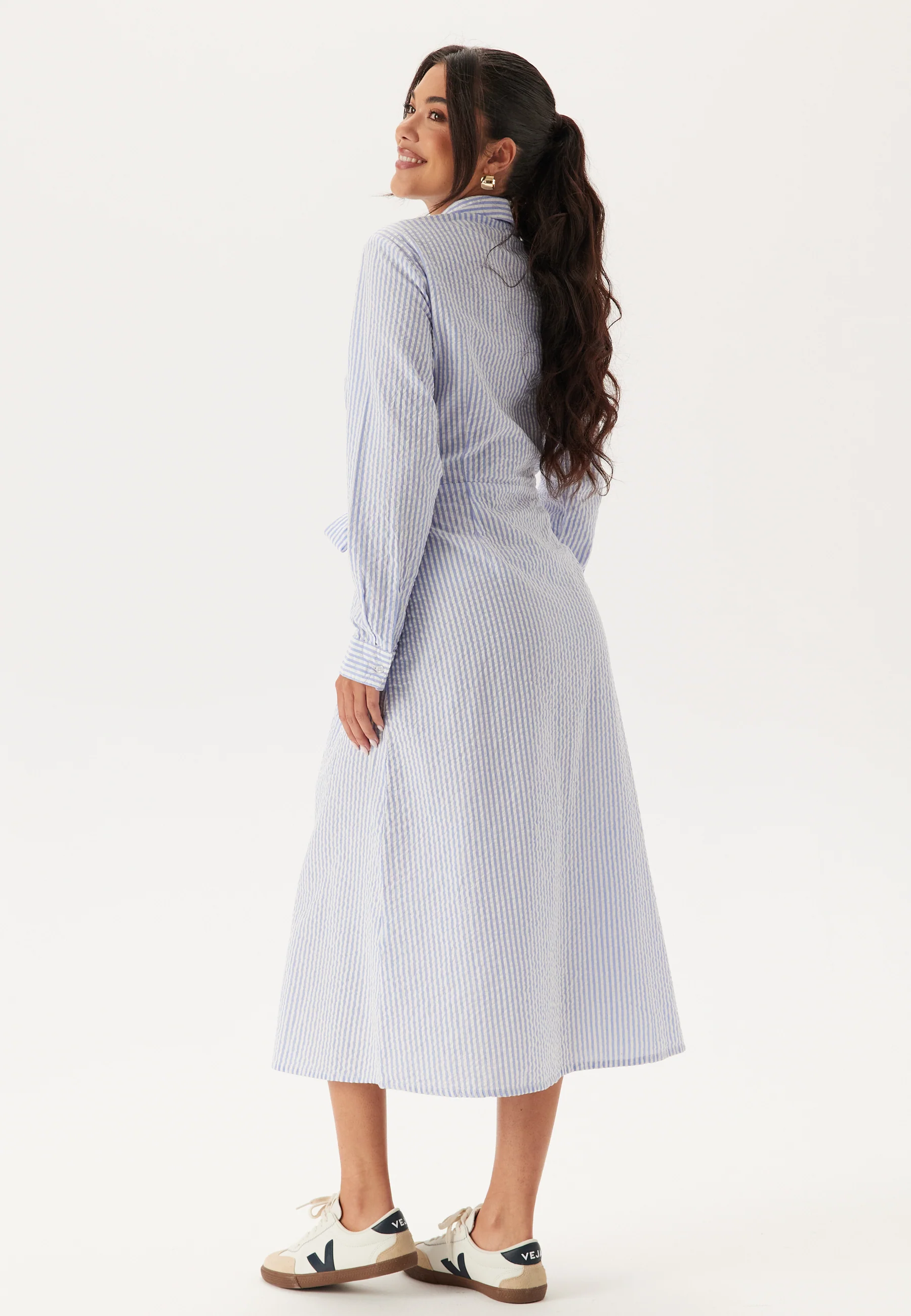 Tie Detail Cotton Shirt Dress - Image 3