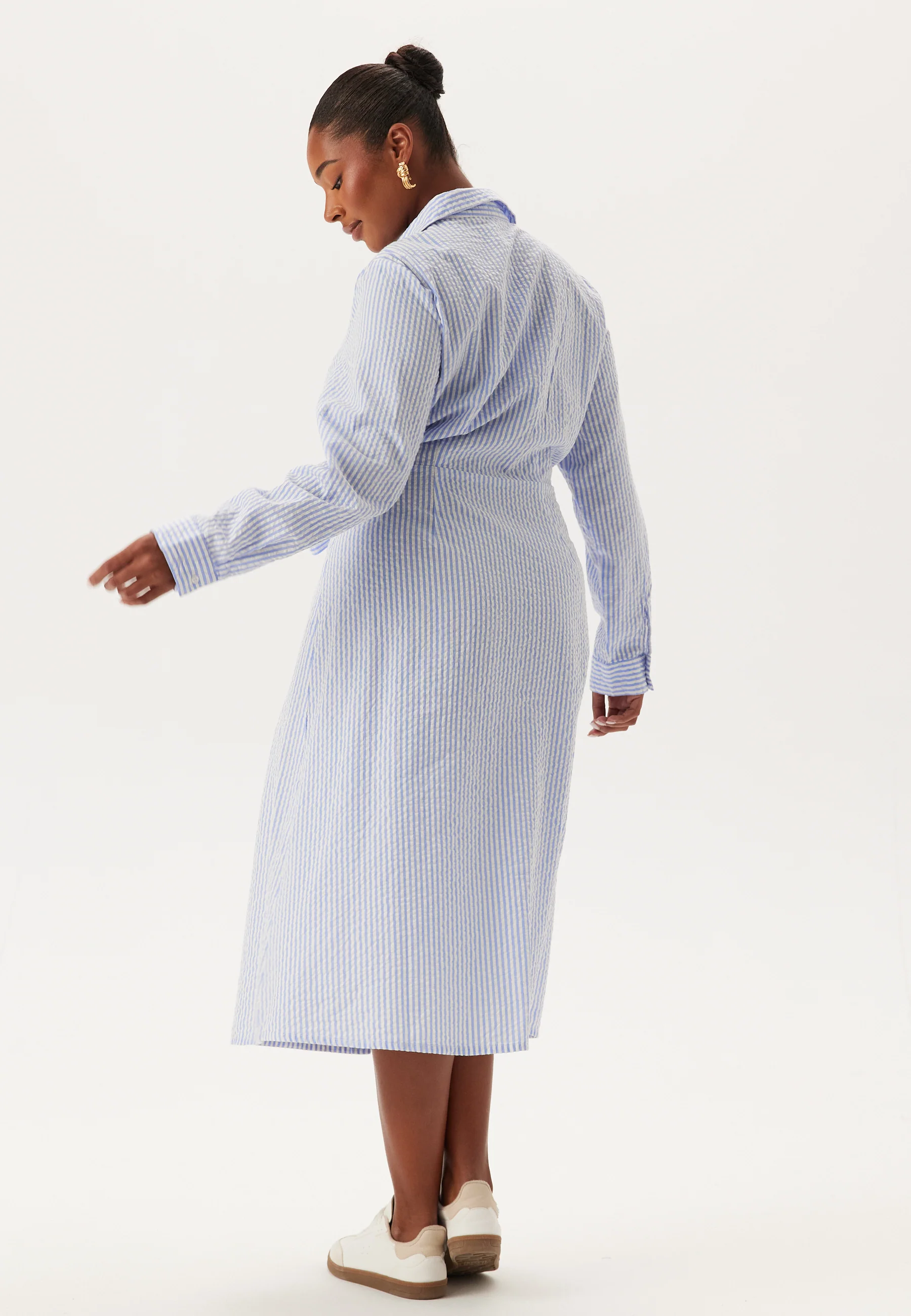 Tie Detail Cotton Shirt Dress - Image 8