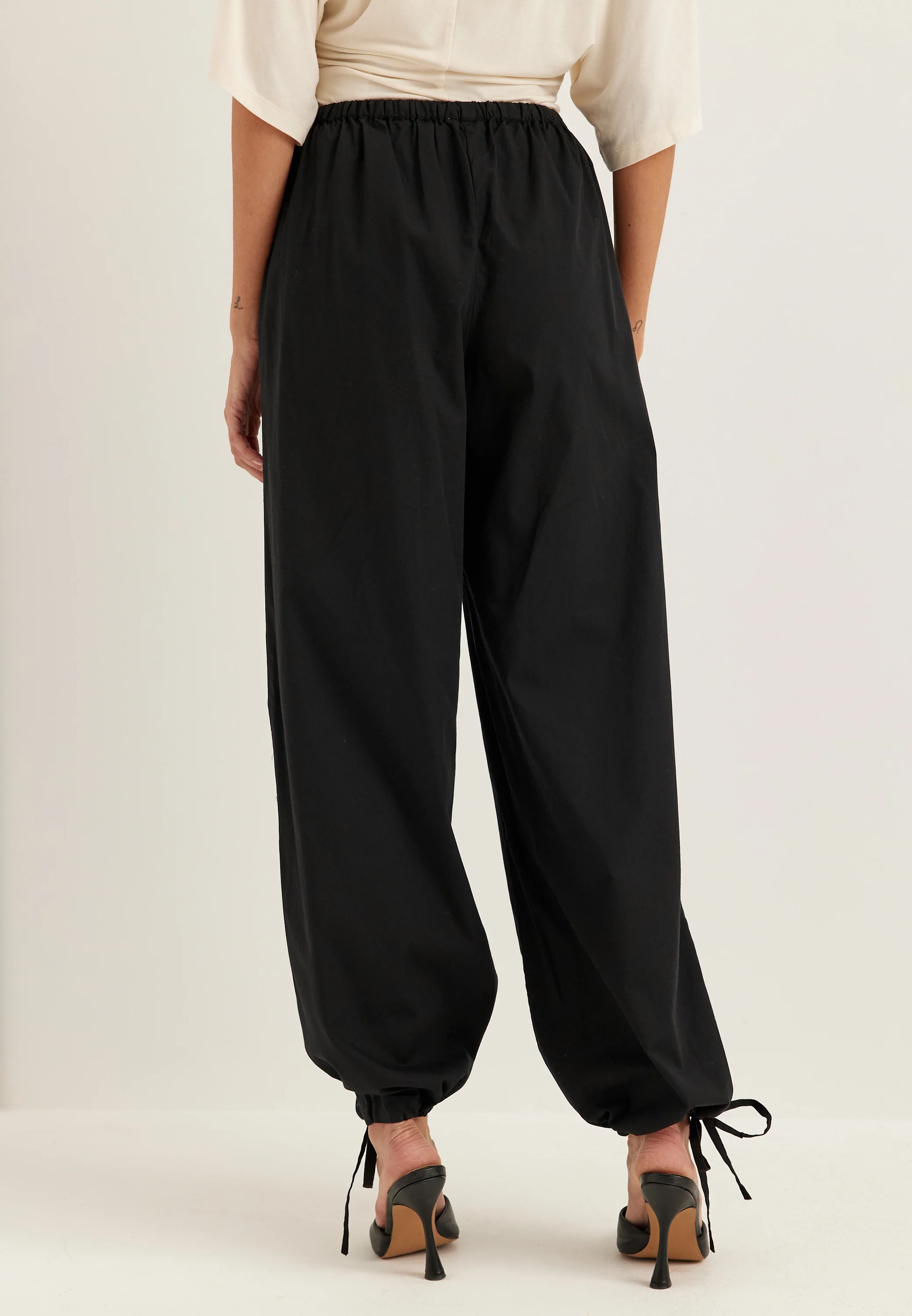 Tie Detail Cotton Trousers - Image 2