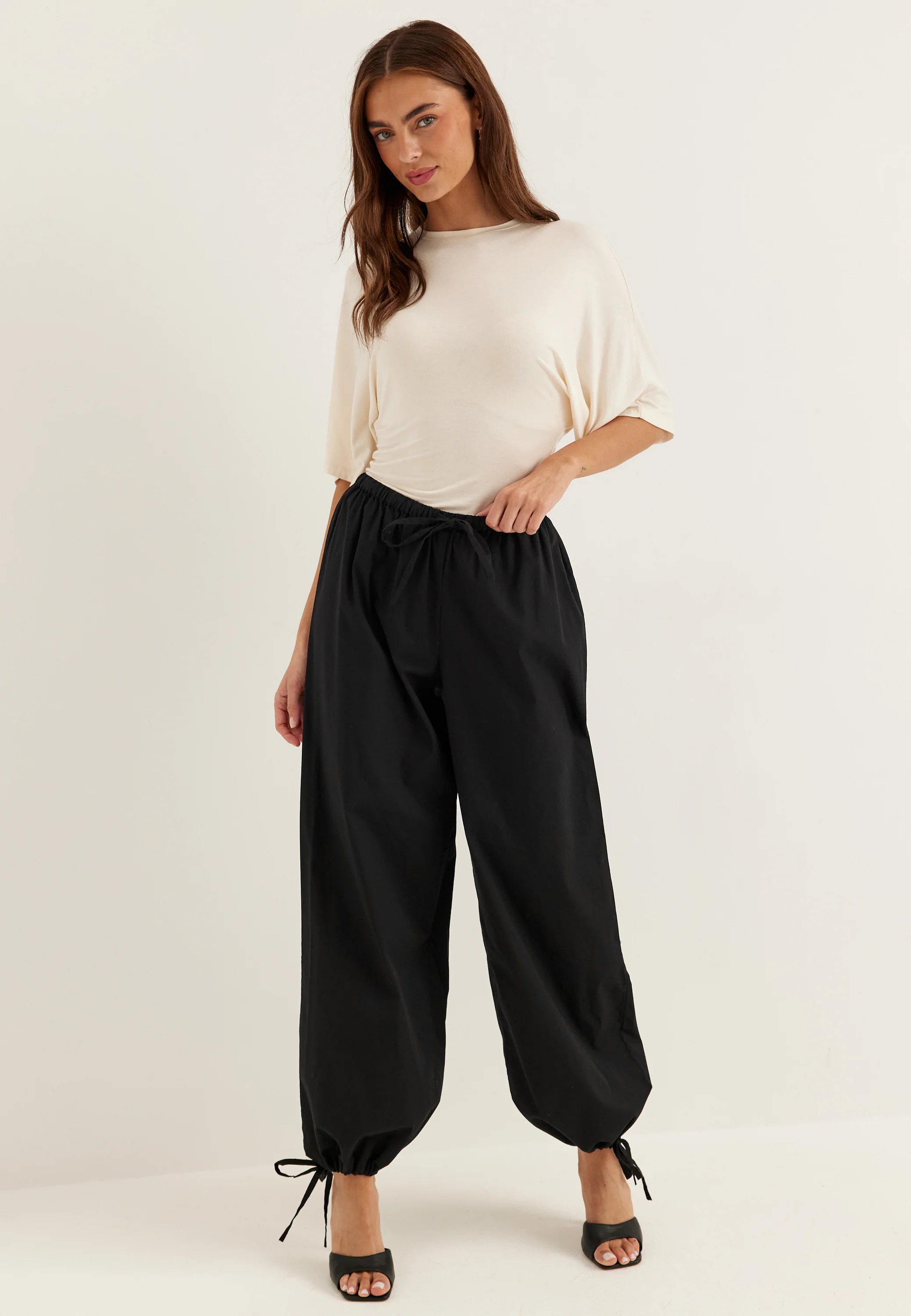 Tie Detail Cotton Trousers - Image 3