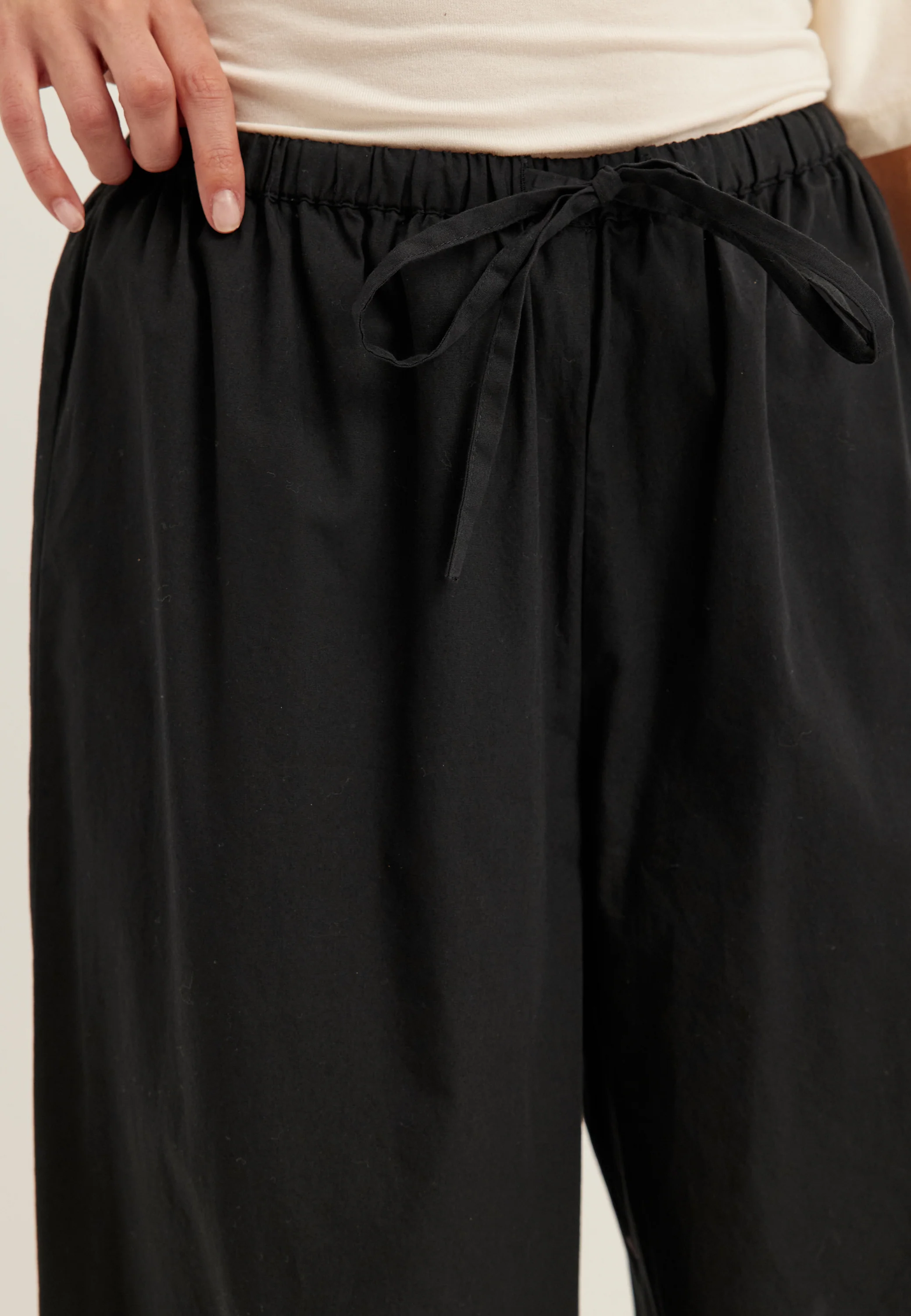 Tie Detail Cotton Trousers - Image 4
