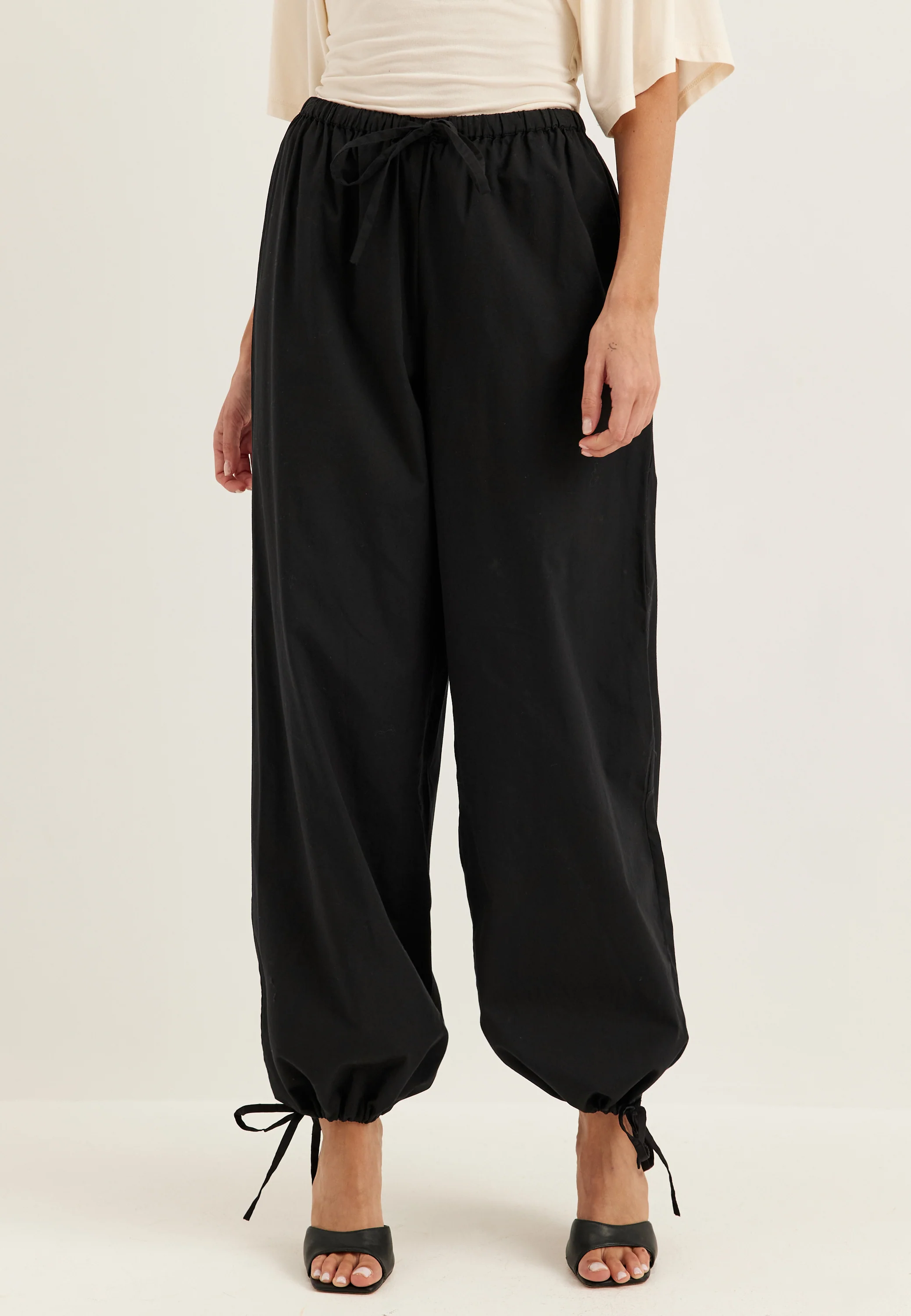 Tie Detail Cotton Trousers - Image 5