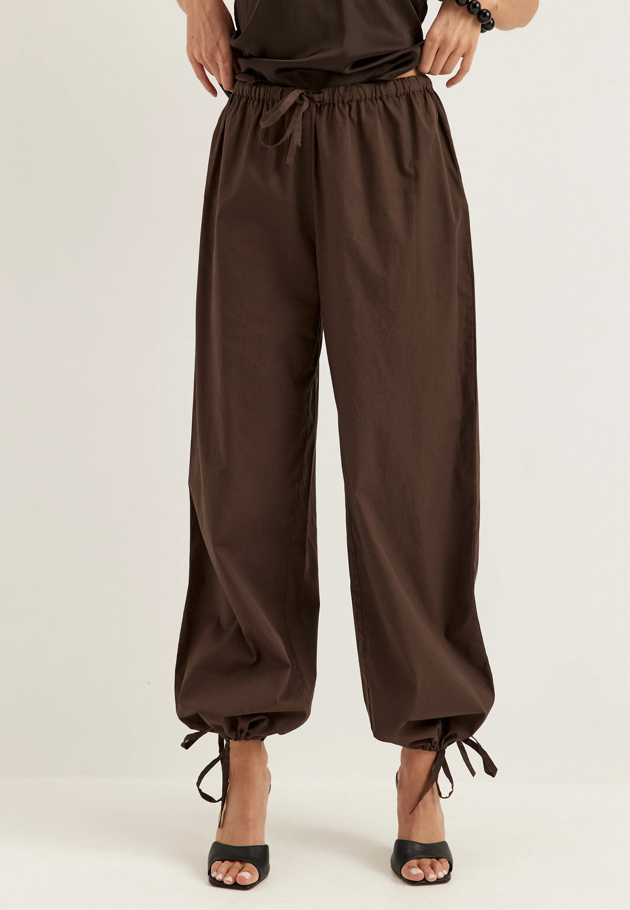 Tie Detail Cotton Trousers - Image 2
