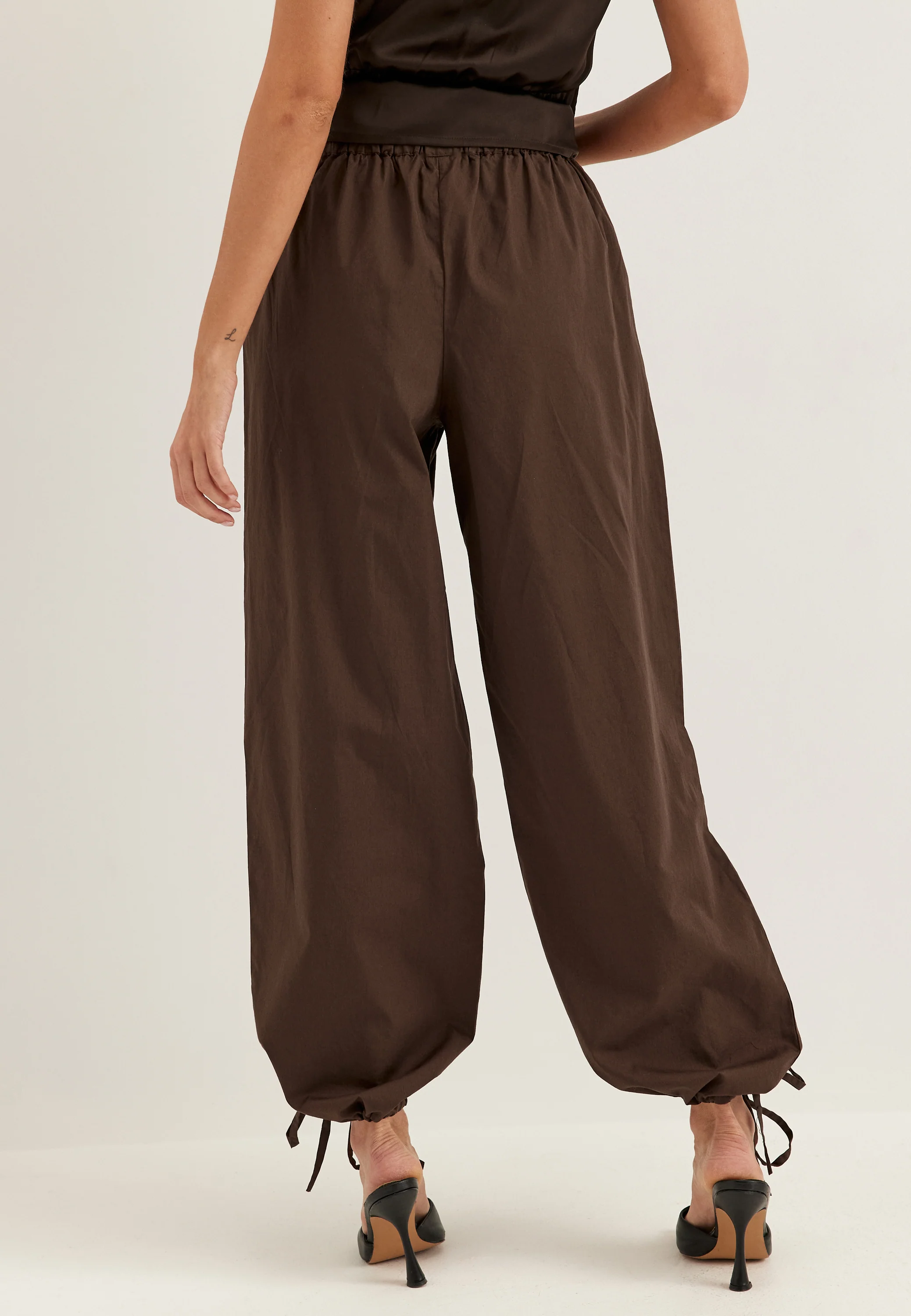 Tie Detail Cotton Trousers - Image 3