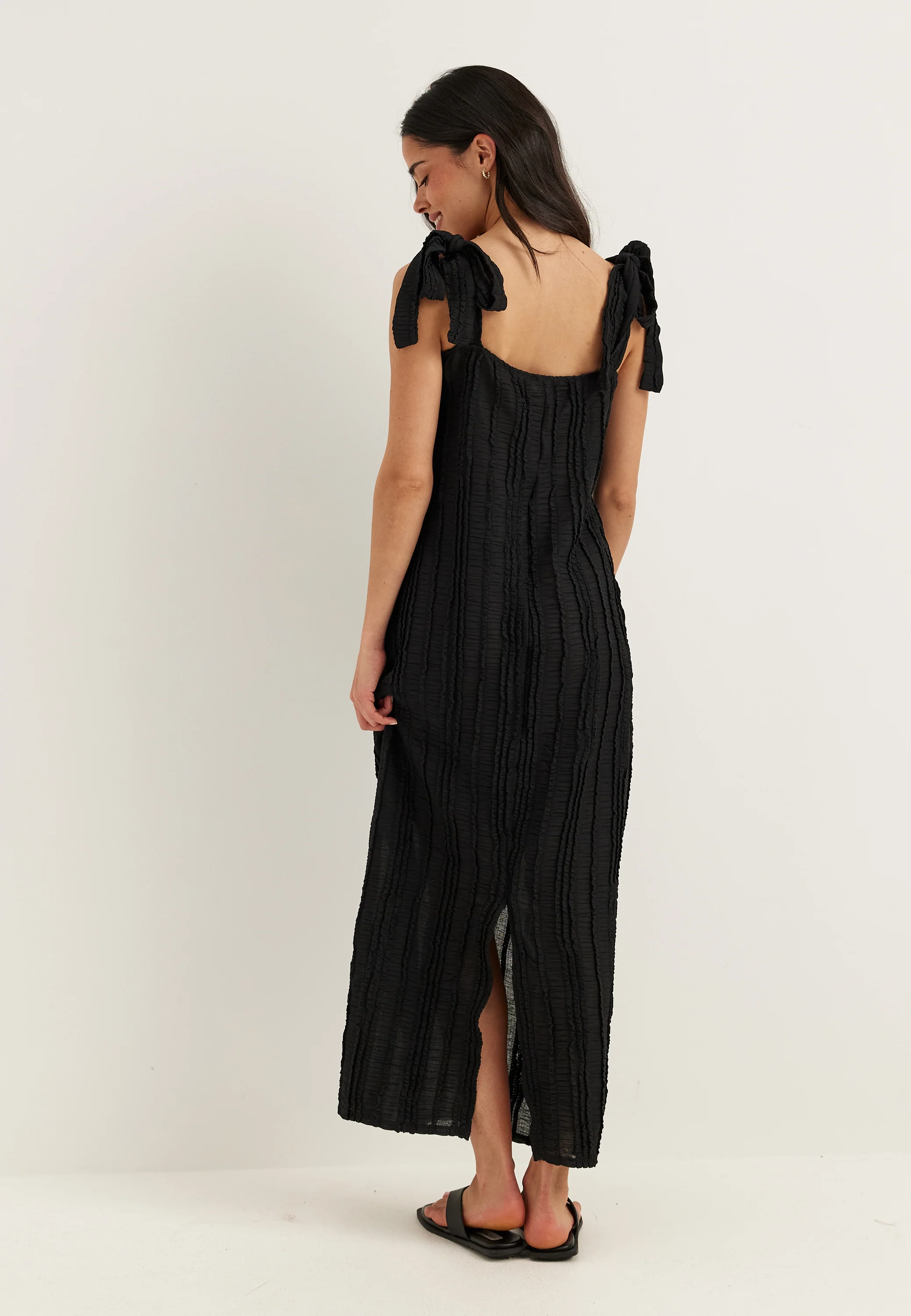 Tie Midi Frill Dress - Image 3