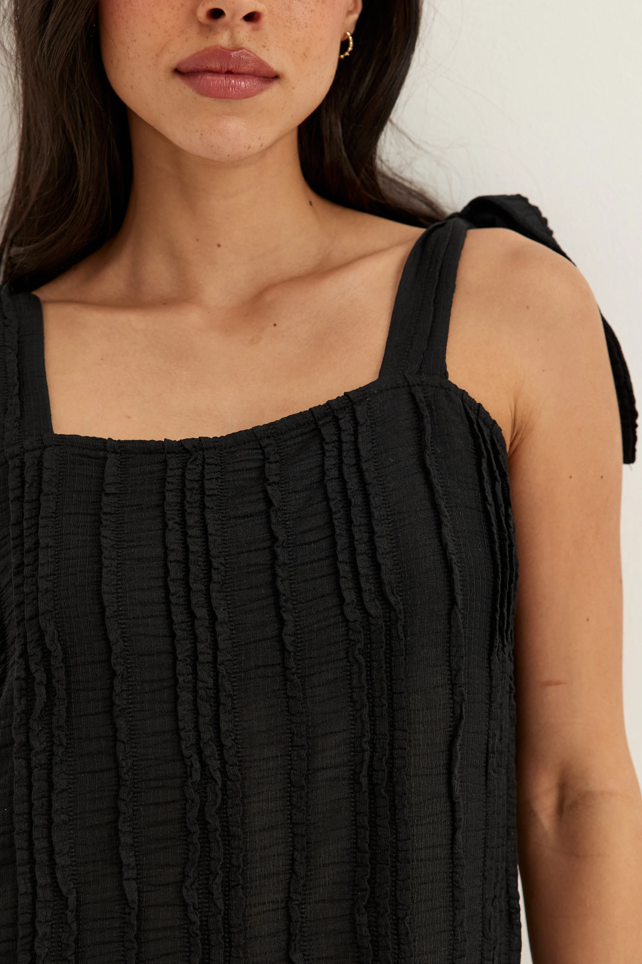 Tie Midi Frill Dress - Image 4
