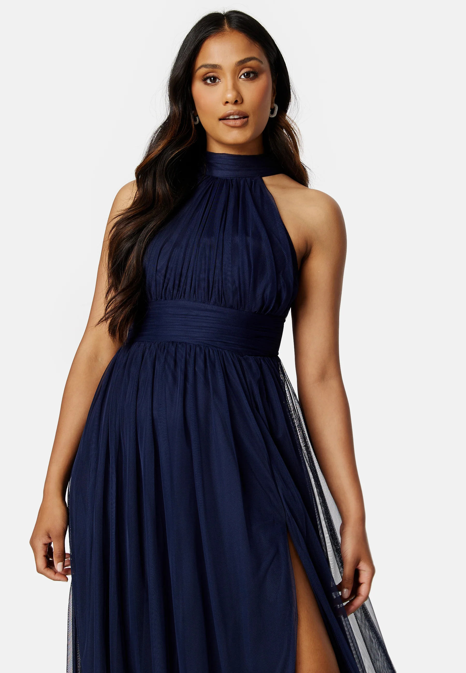 Tie Neck Maxi Dress With Split - Image 3