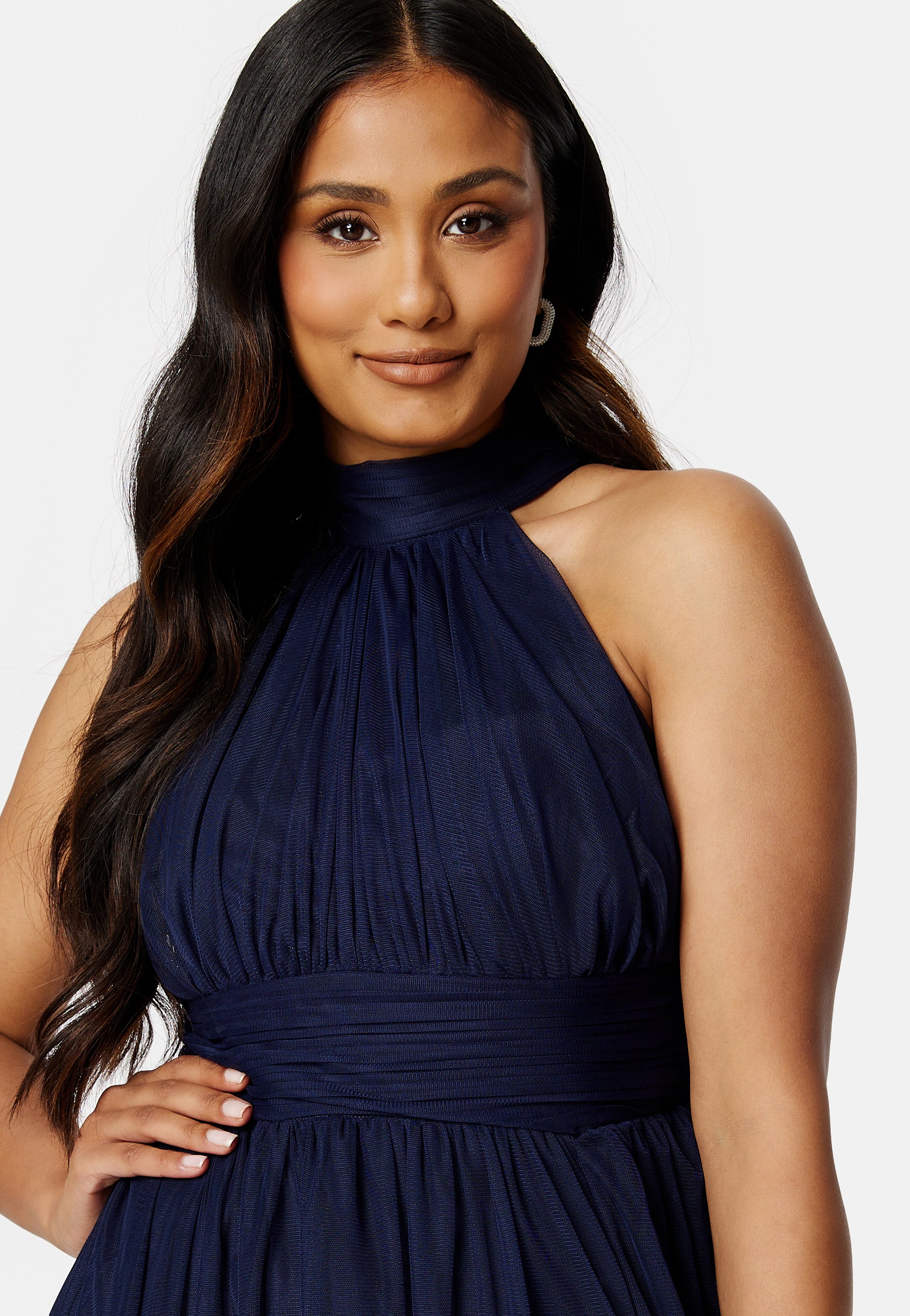 Tie Neck Maxi Dress With Split - Image 4