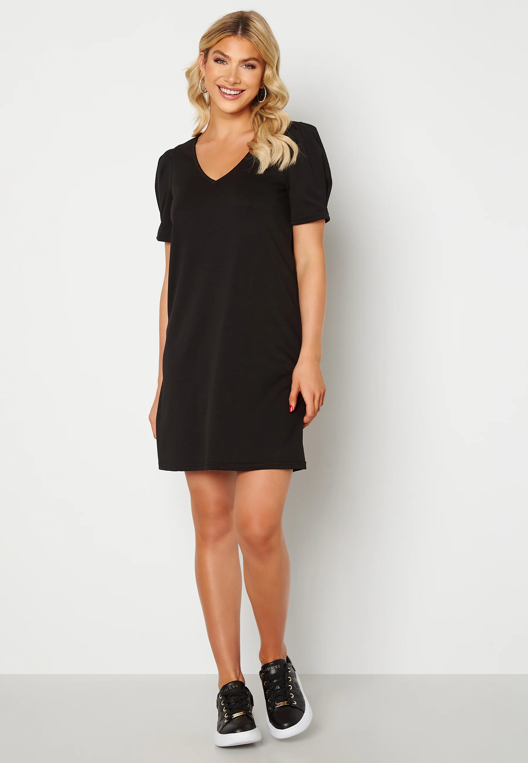 Tinny V-Neck S/S Puff Sleeve Dress - Image 2