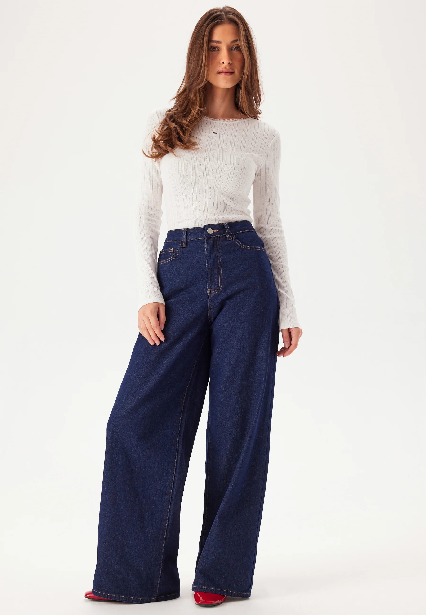 Tjw Slim Pointelle Rib Tee Ls - Image 4