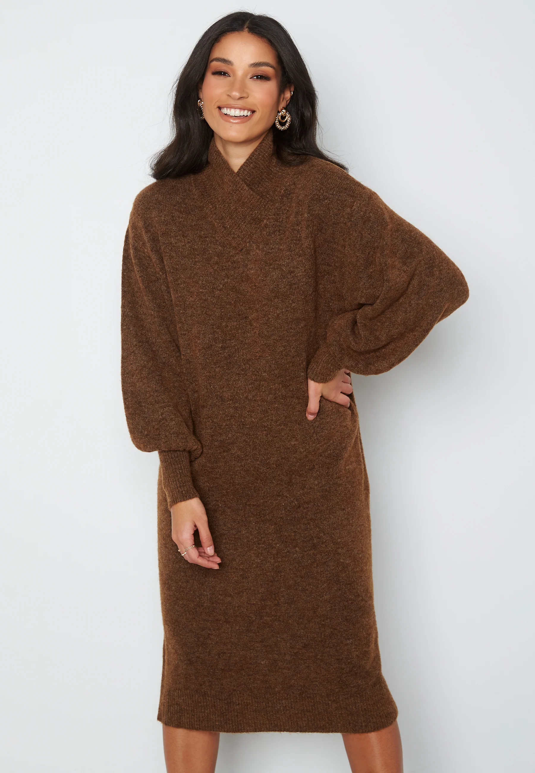 Toka L/S Wrap Neck Dress - Image 3