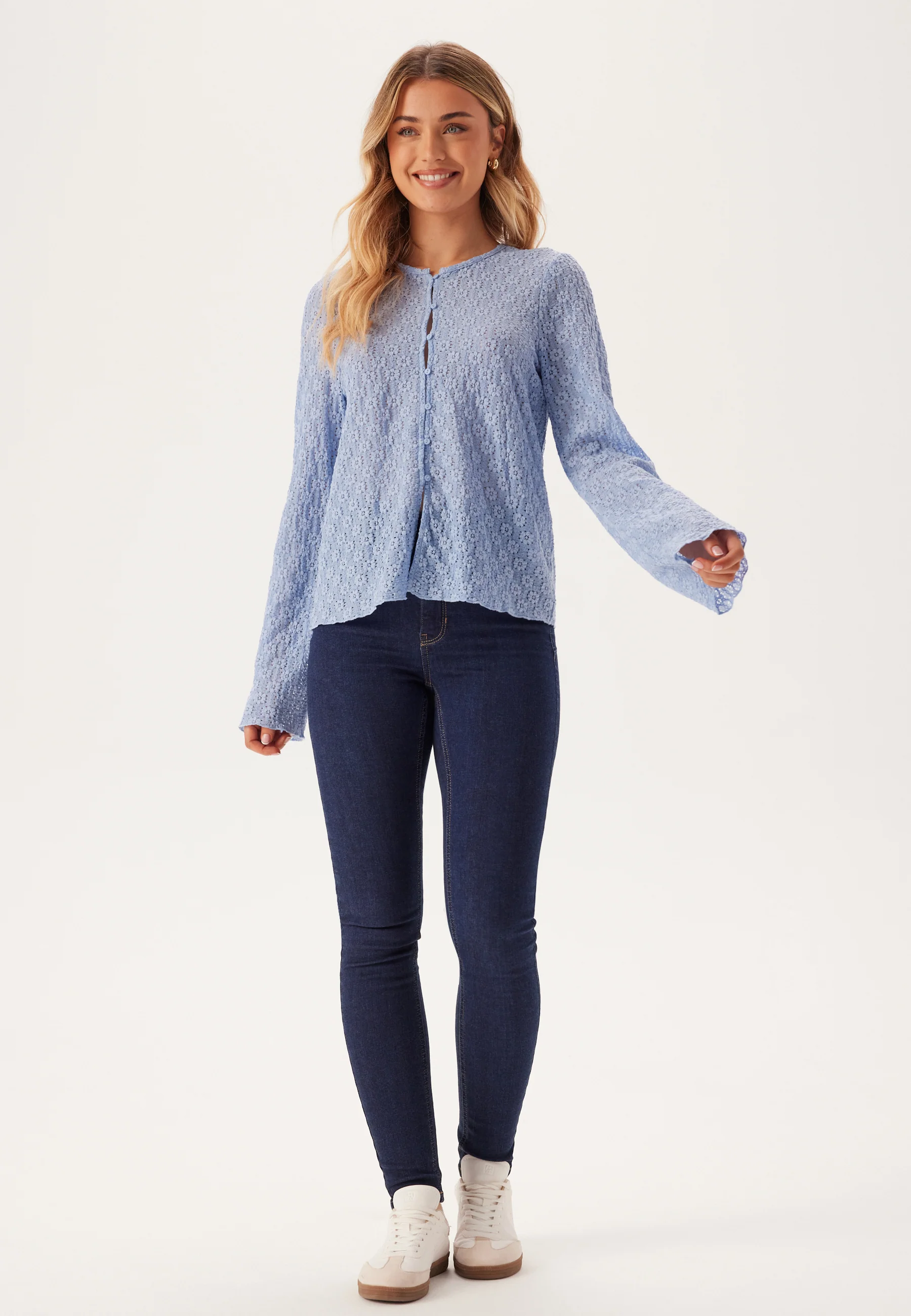Trumpet Sleeve Lace Cardigan - Image 4