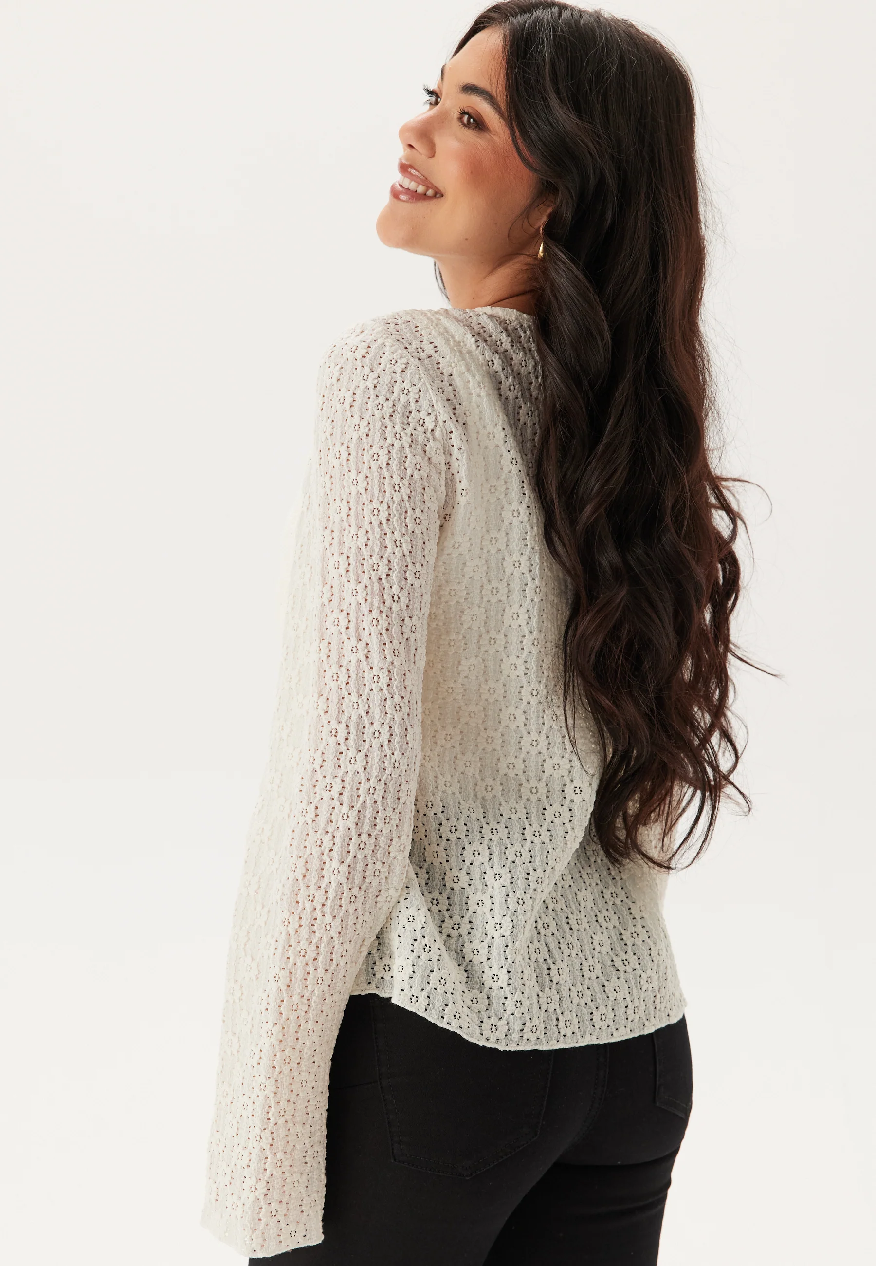 Trumpet Sleeve Lace Cardigan - Image 3